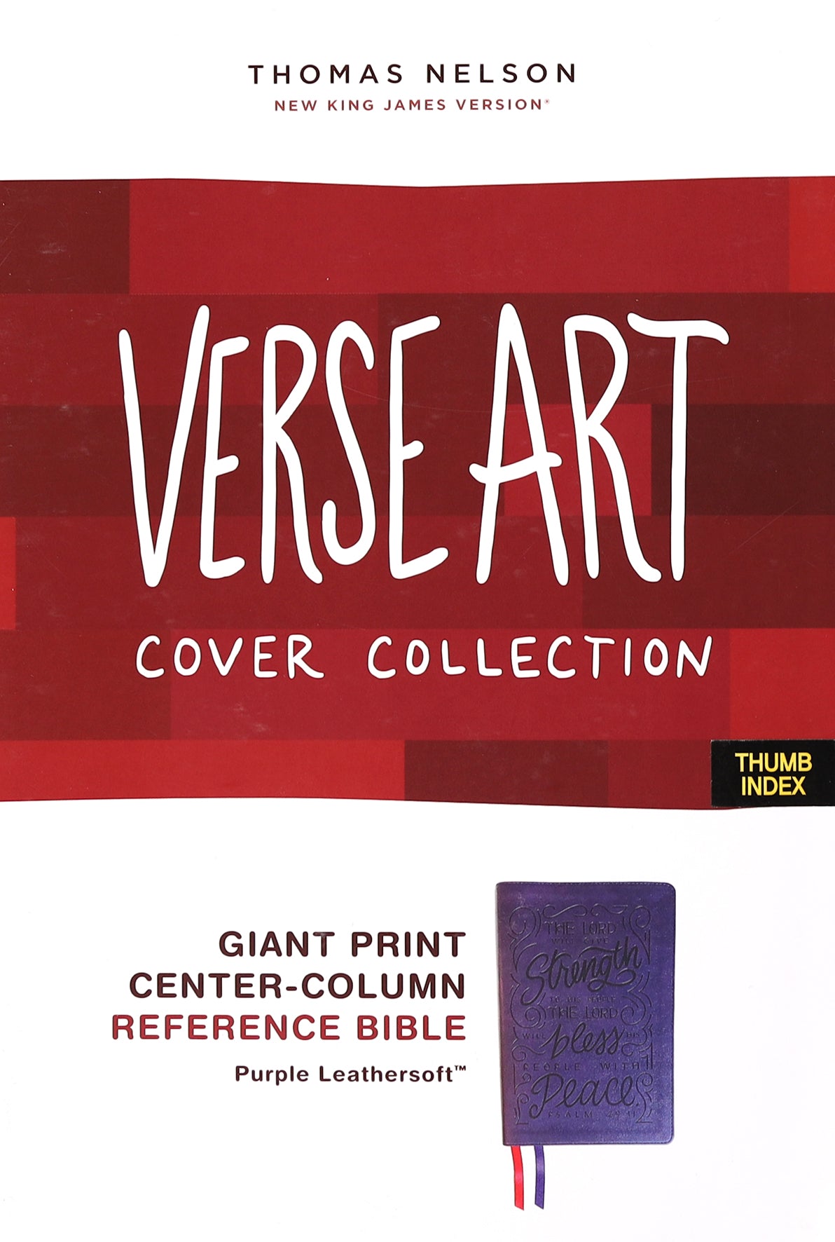 NKJV Giant Print Center-Column Reference Bible Verse Art Cover Collection Purple Thumb Indexed (Red Letter Edition)