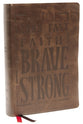 NKJV Giant Print Center-Column Reference Bible Verse Art Cover Collection Brown Thumb Indexed (Red Letter Edition)