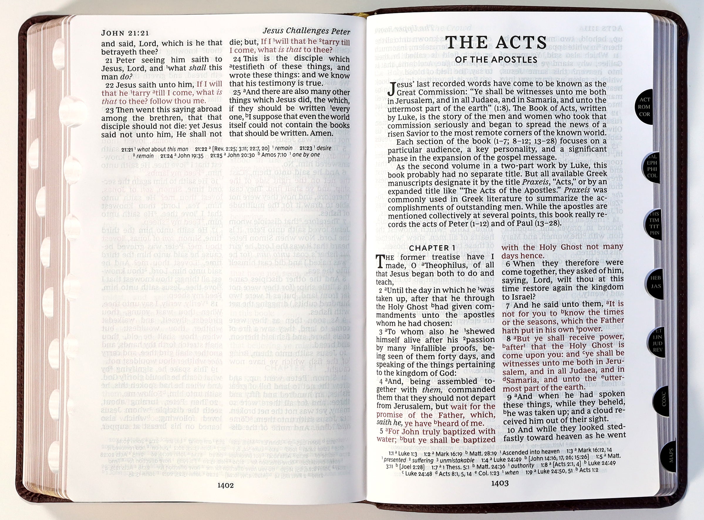 KJV Personal Size Large Print Reference Bible Vintage Series Brown Thumb Indexed (Red Letter Edition)