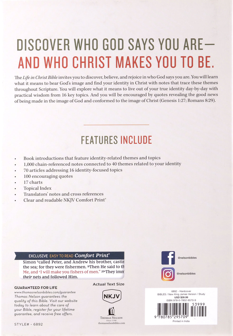NKJV Life in Christ Bible: Discovering, Believing, and Rejoicing in Who God Says You Are  (Red Letter Edition)
