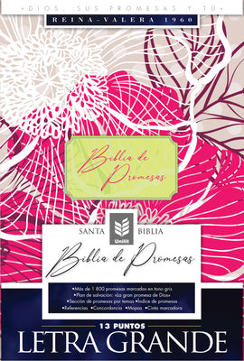 Rv1960 Biblia De Promesa Letra Grande Floral Moderno Con Indice