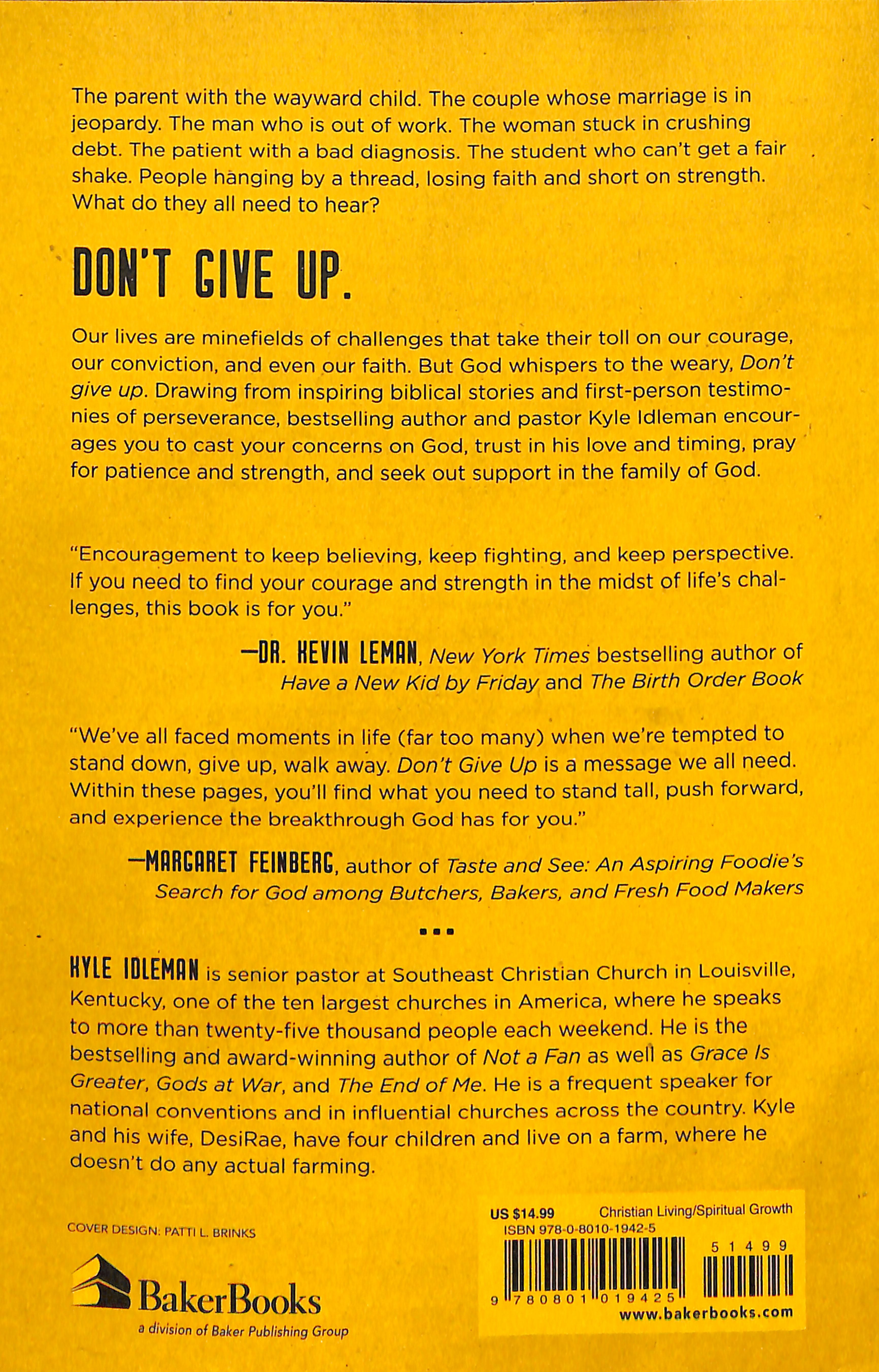 Don't Give Up: Faith That Gives You the Confidence to Keep Believing and the Courage to Keep Going