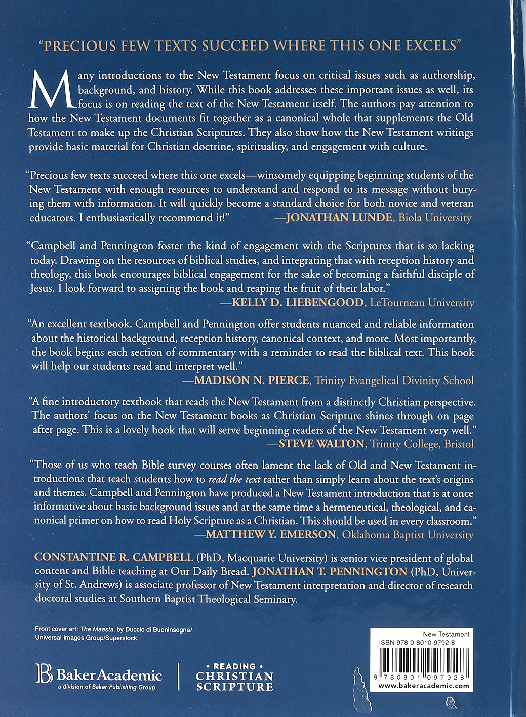 Reading the New Testament as Christian Scripture: A Literary, Canonical, and Theological Survey