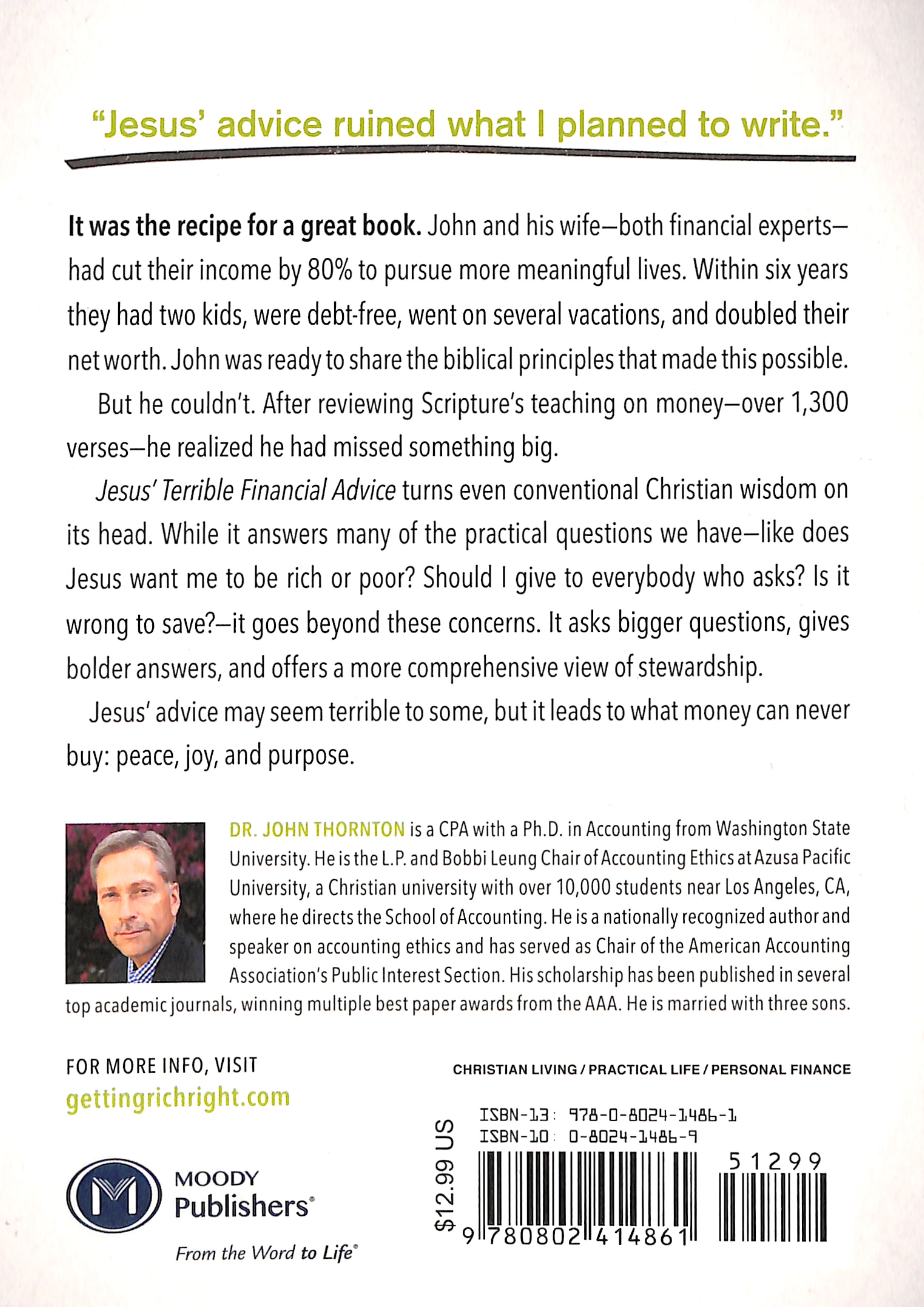 Jesus' Terrible Financial Advice: Flipping the Tables on Peace, Prosperity, and the Pursuit of Happiness