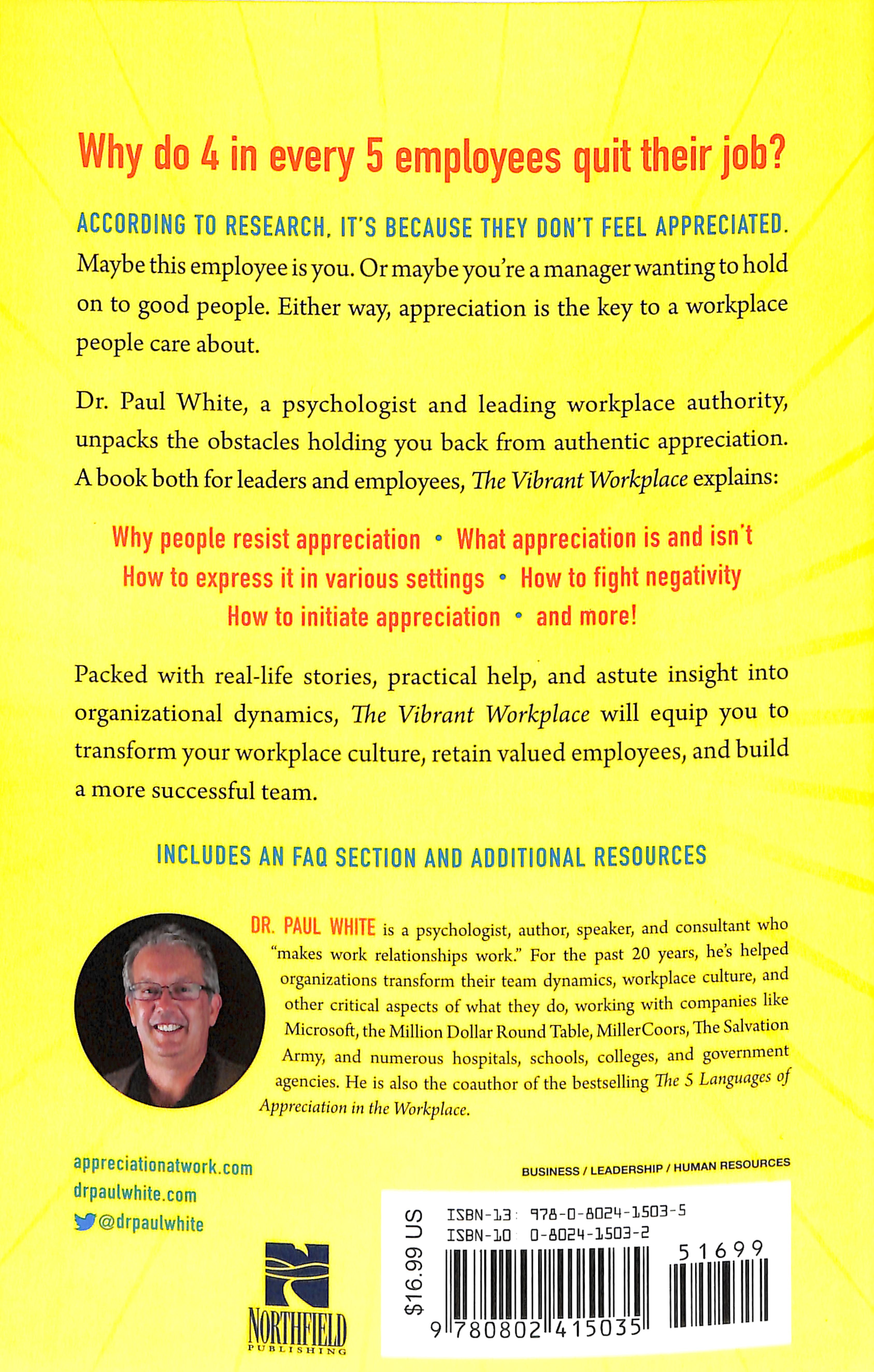 The Vibrant Workplace: Overcoming the Obstacles to Creating a Culture of Appreciation