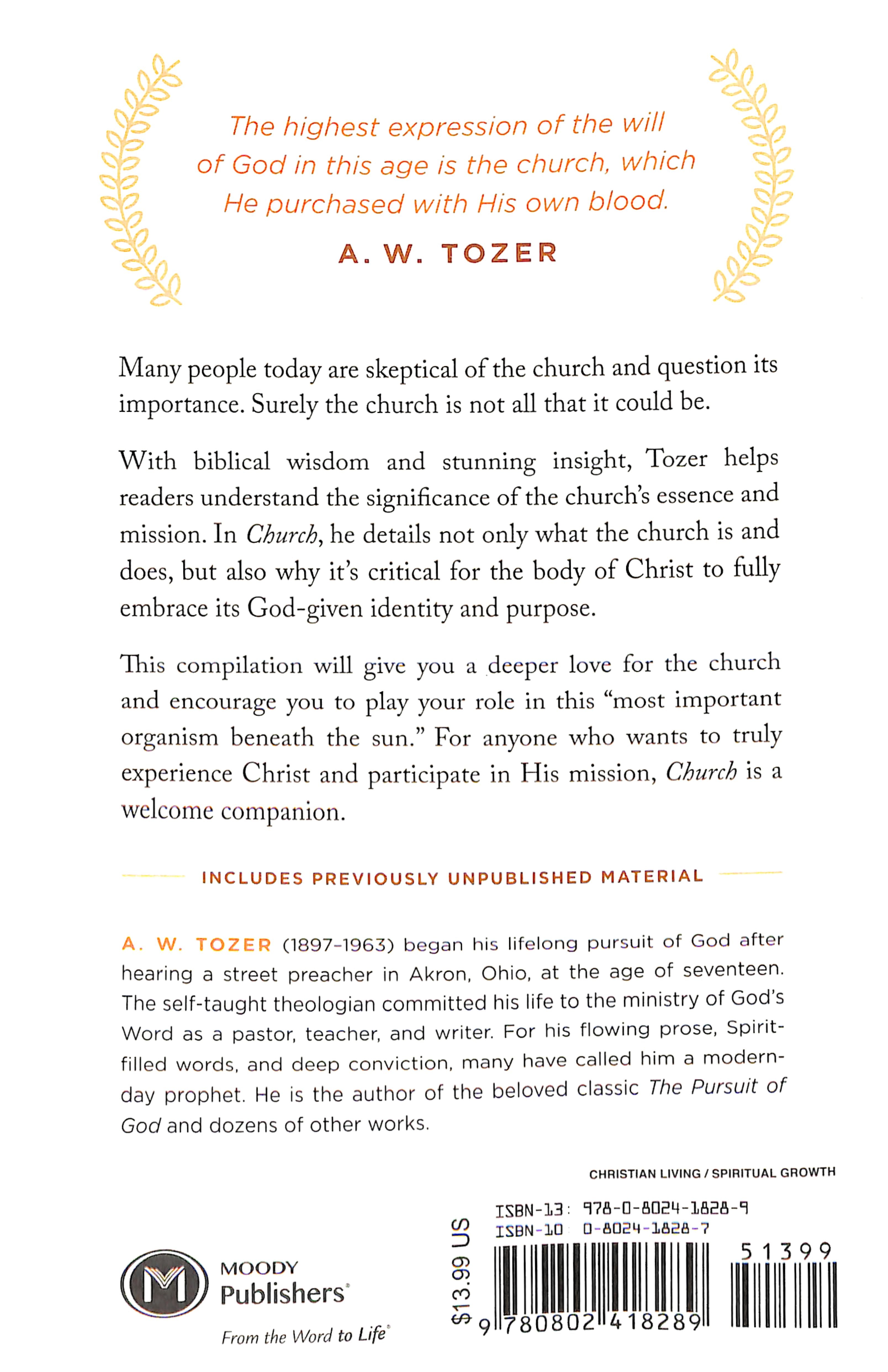 Church: Living Fully as the People of God - Collected Insights From Aw Tozer (A W Tozer Collected Insights Series)