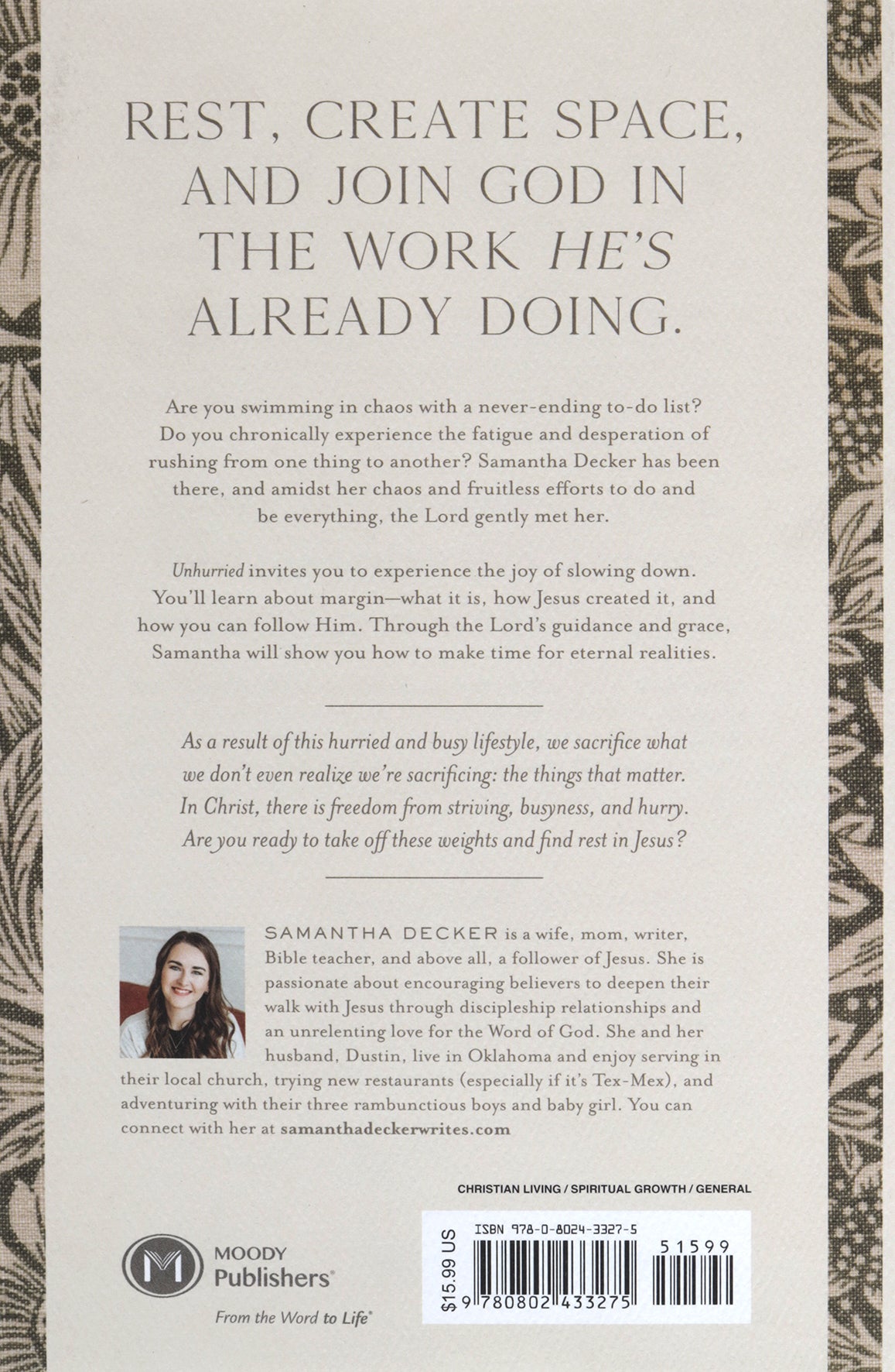 Unhurried: An Invitation to Slow Down, Create Margin, and Surrender Control to God