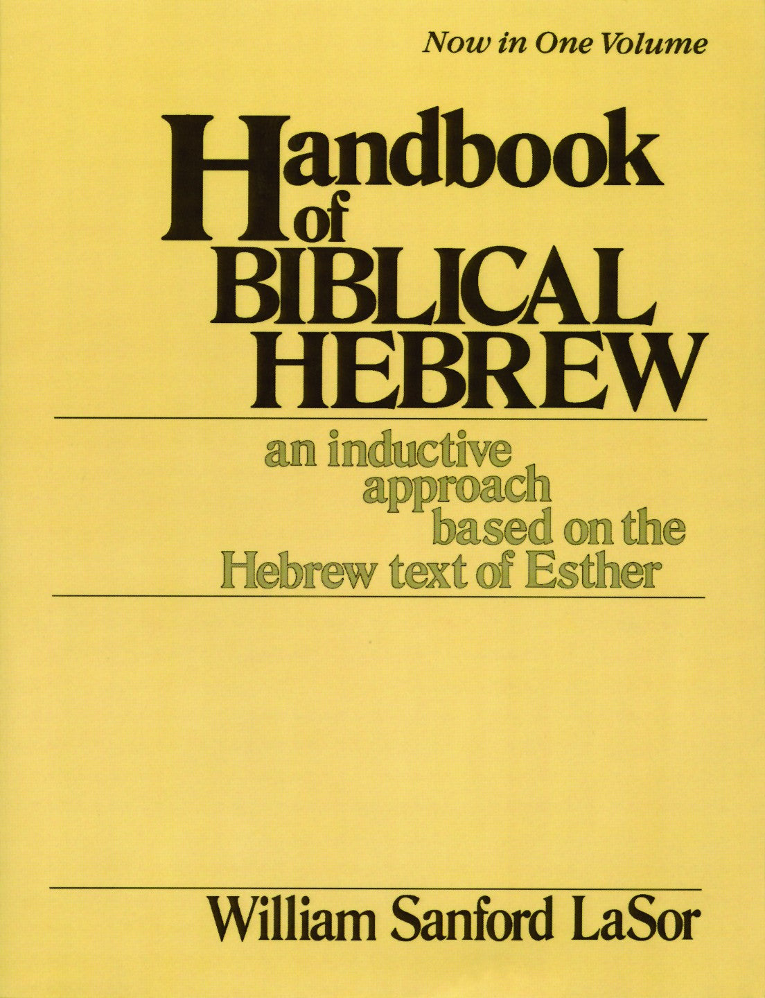 Handbook of Biblical Hebrew (Vol 1)