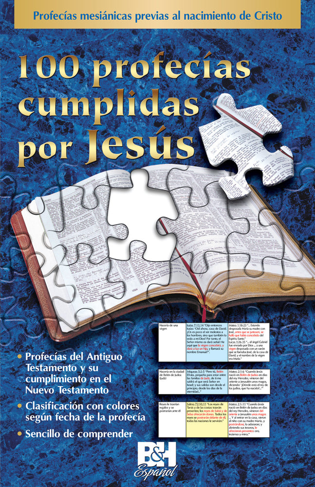 Tract 100 Profecas Cumplidas Por Jess: Profecas Mesinicas Previas Al Nacimiento De Cristo (Spanish)