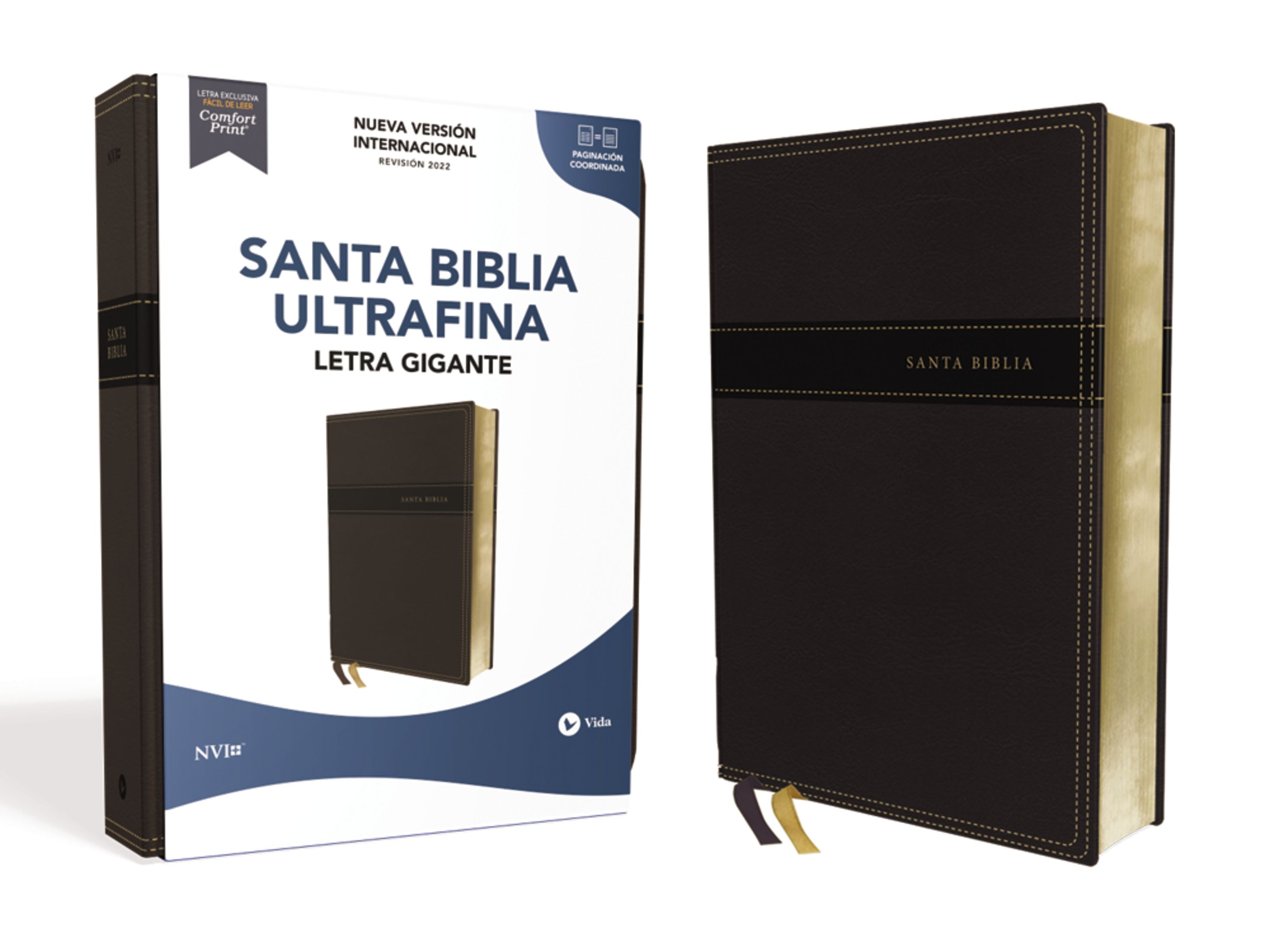 Nvi Santa Biblia Ultrafina Letra Gigante Negro (Red Letter Edition)