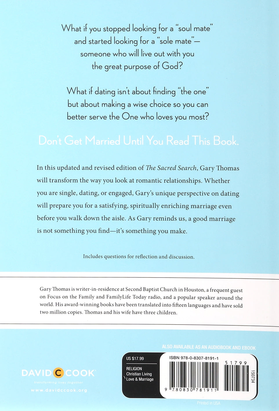 The Sacred Search: What If It's Not About Who You Marry, But Why?