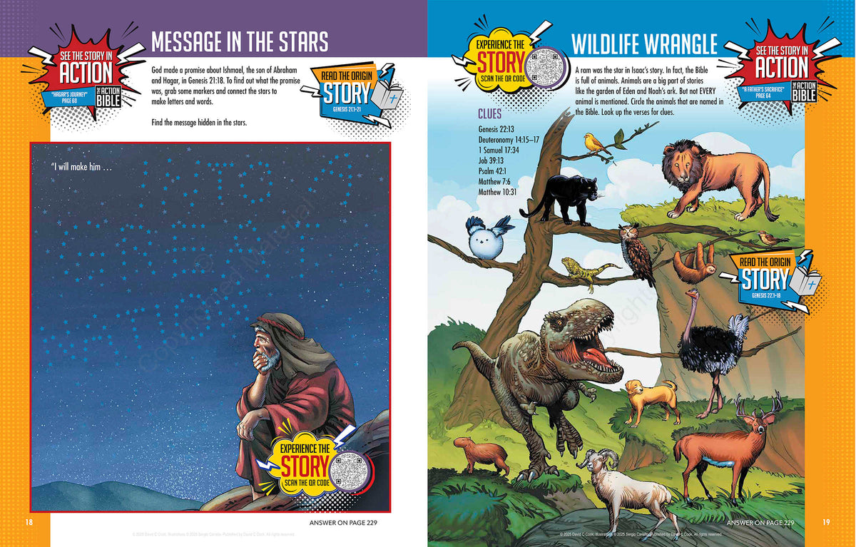 The Action Bible Ultimate Activity & Coloring 2-In-1 Flip-Over Book