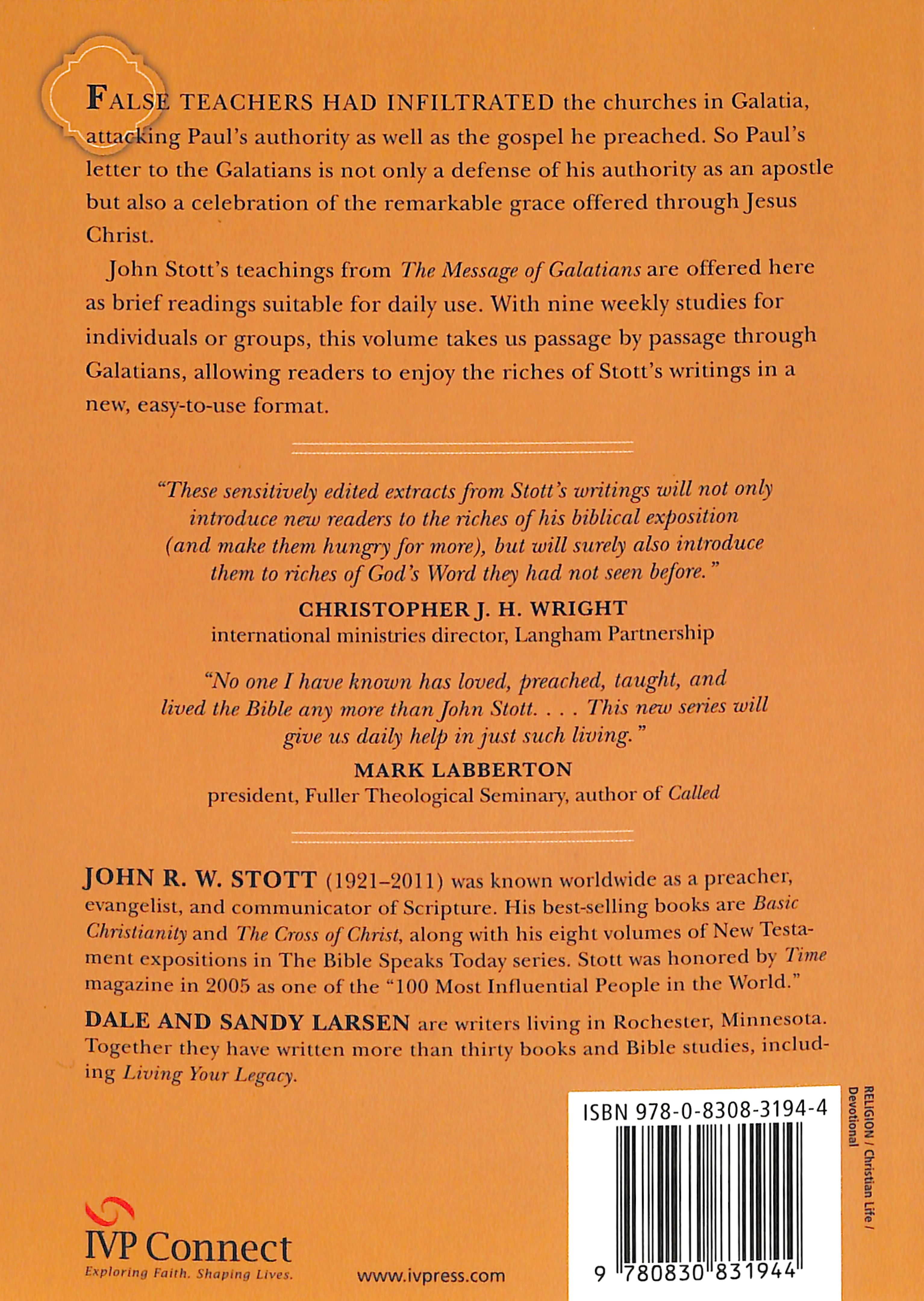Reading Galatians With John Stott (Reading The Bible With John Stott Series)
