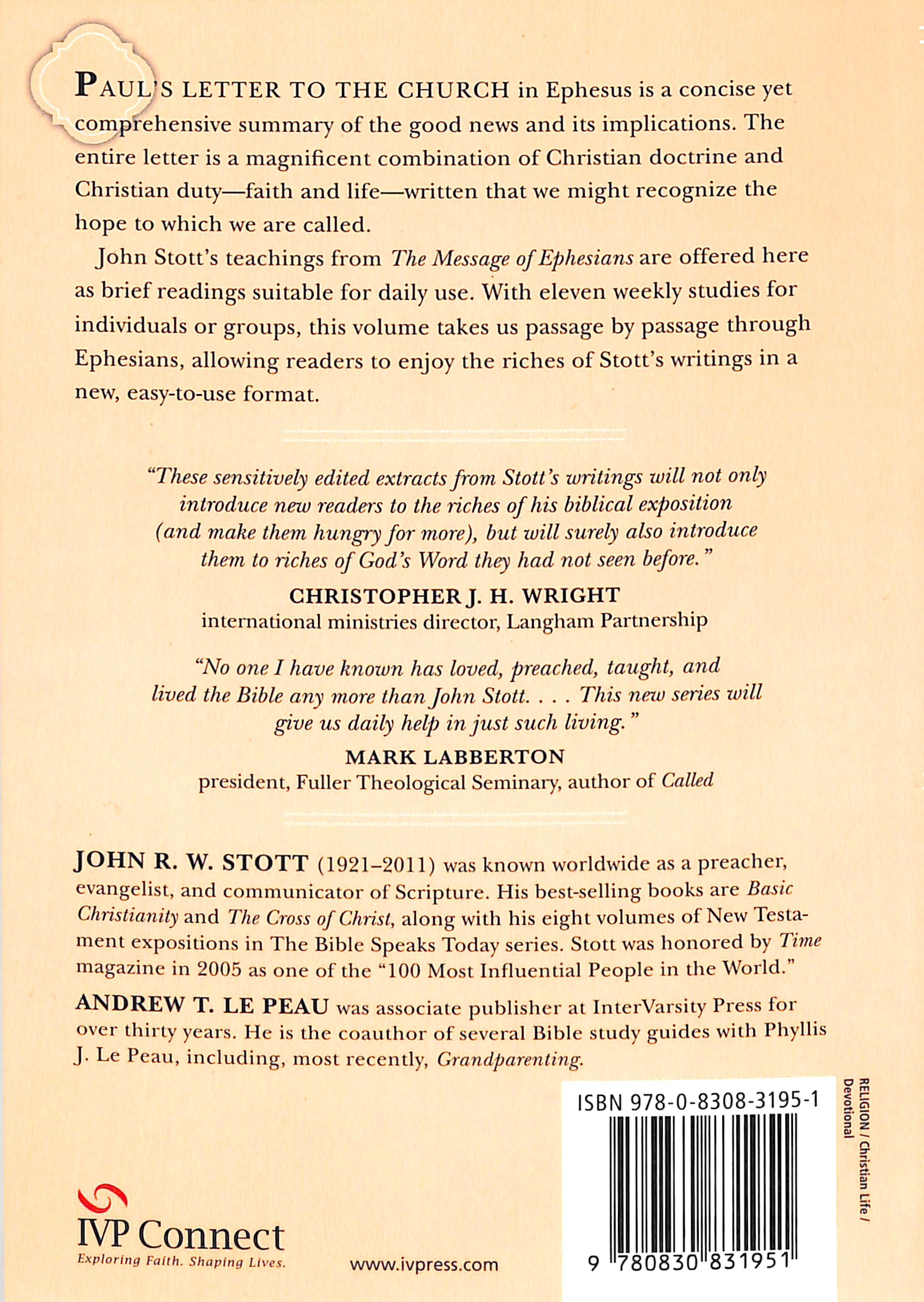 Reading Ephesians With John Stott (Reading The Bible With John Stott Series)