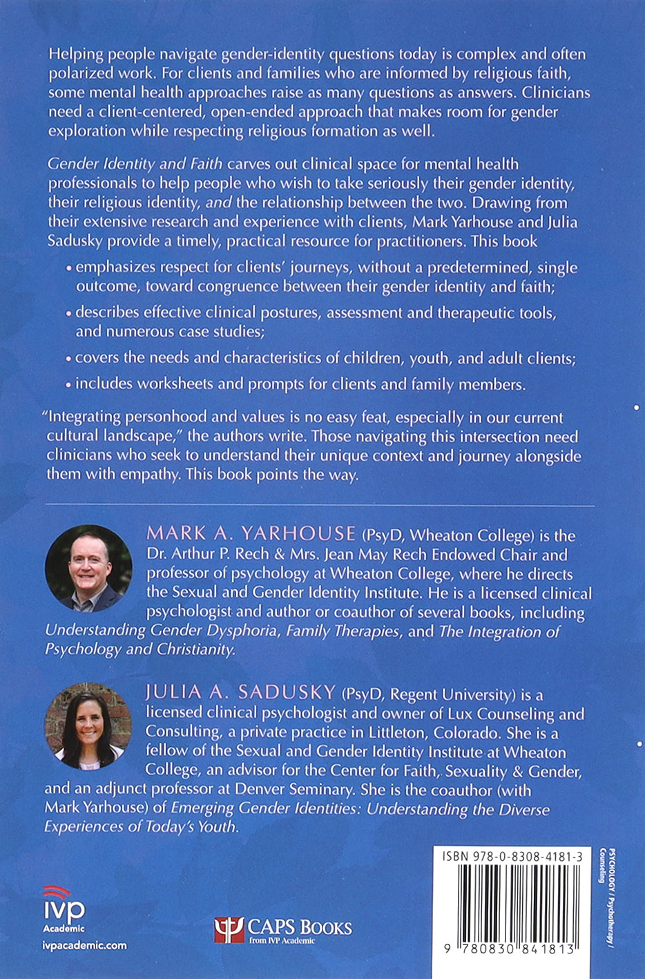 Gender Identity and Faith: Clinical Postures, Tools, and Case Studies For Client-Centered Care (Christian Association For Psychological Studies Books Series)