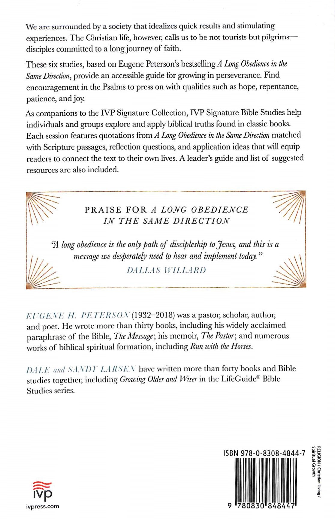 Long Obedience in the Same Direction, A: Bible Study (Ivp Signature Bible Studies Series)