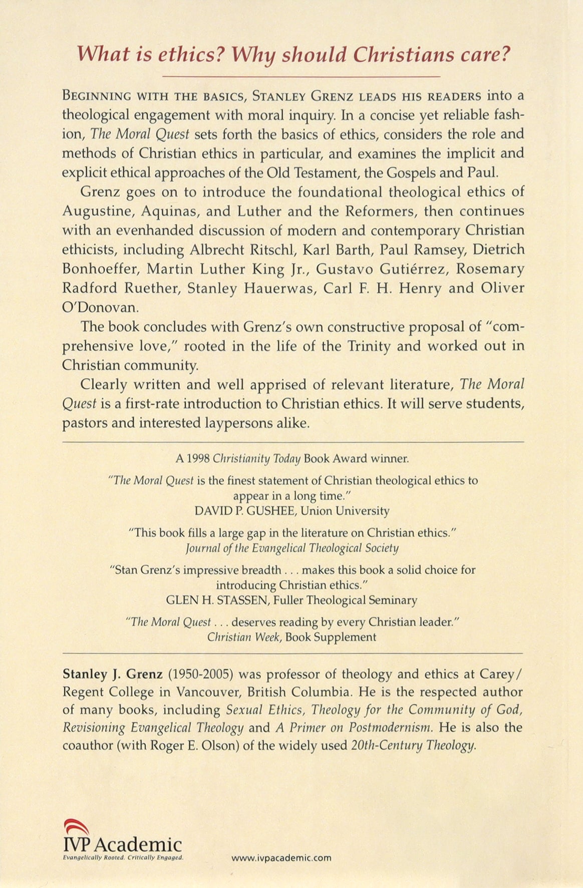 The Moral Quest: Foundations of Christian Ethics