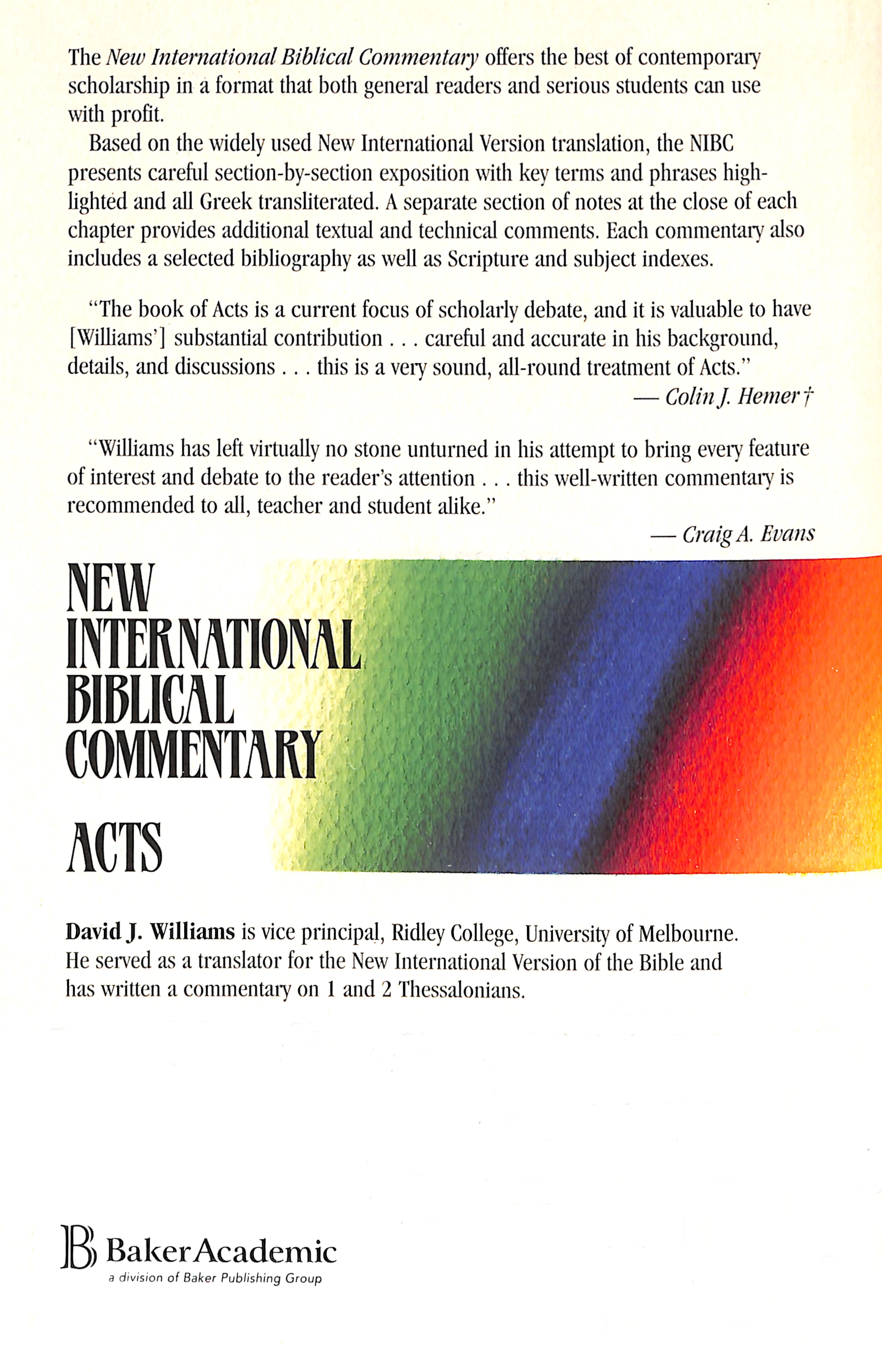Nibc NT #05: Acts (#05 in New International Biblical Commentary New Testament Series)