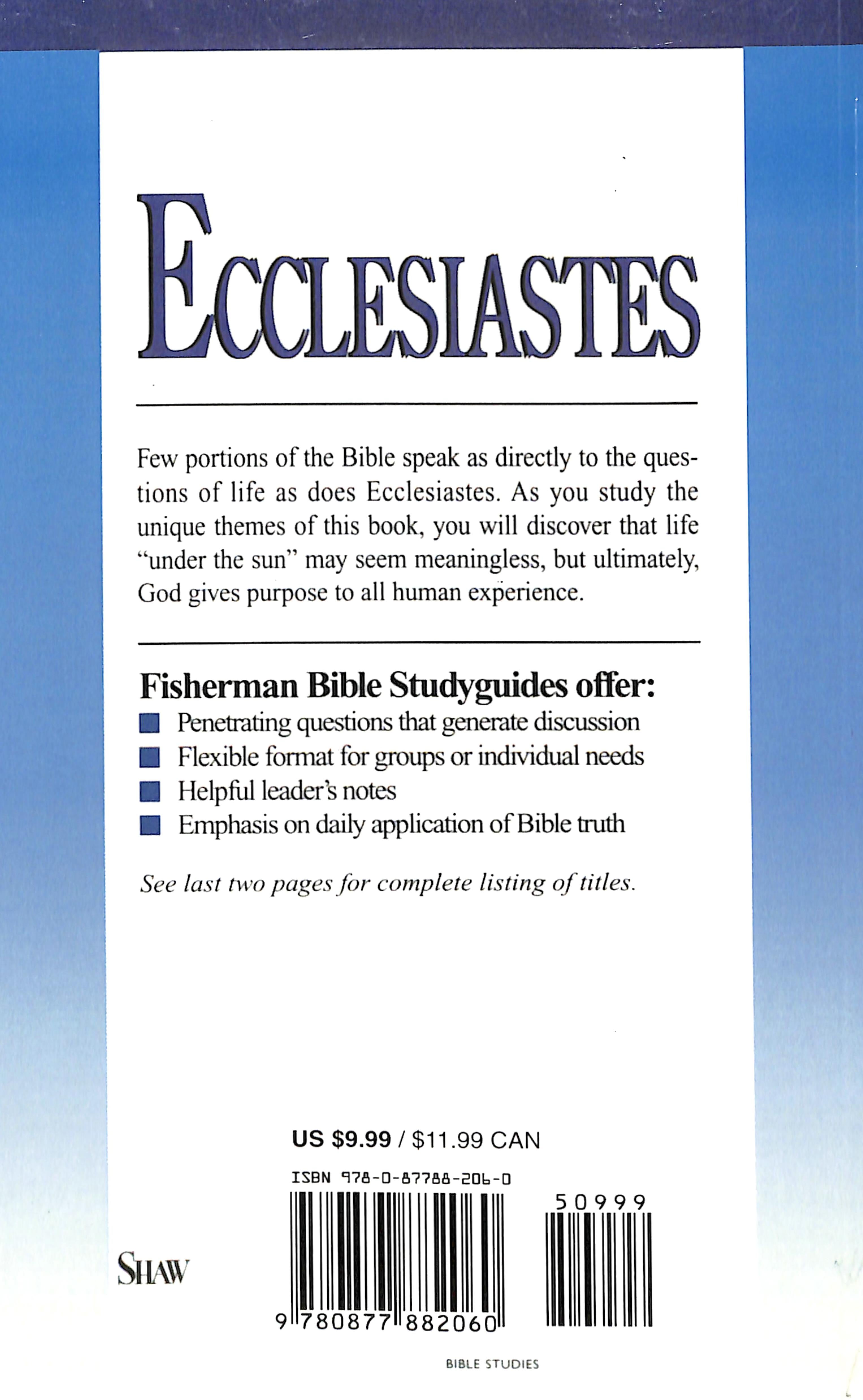 A Ecclesiastes: Time For Everything (Fisherman Bible Studyguide Series)