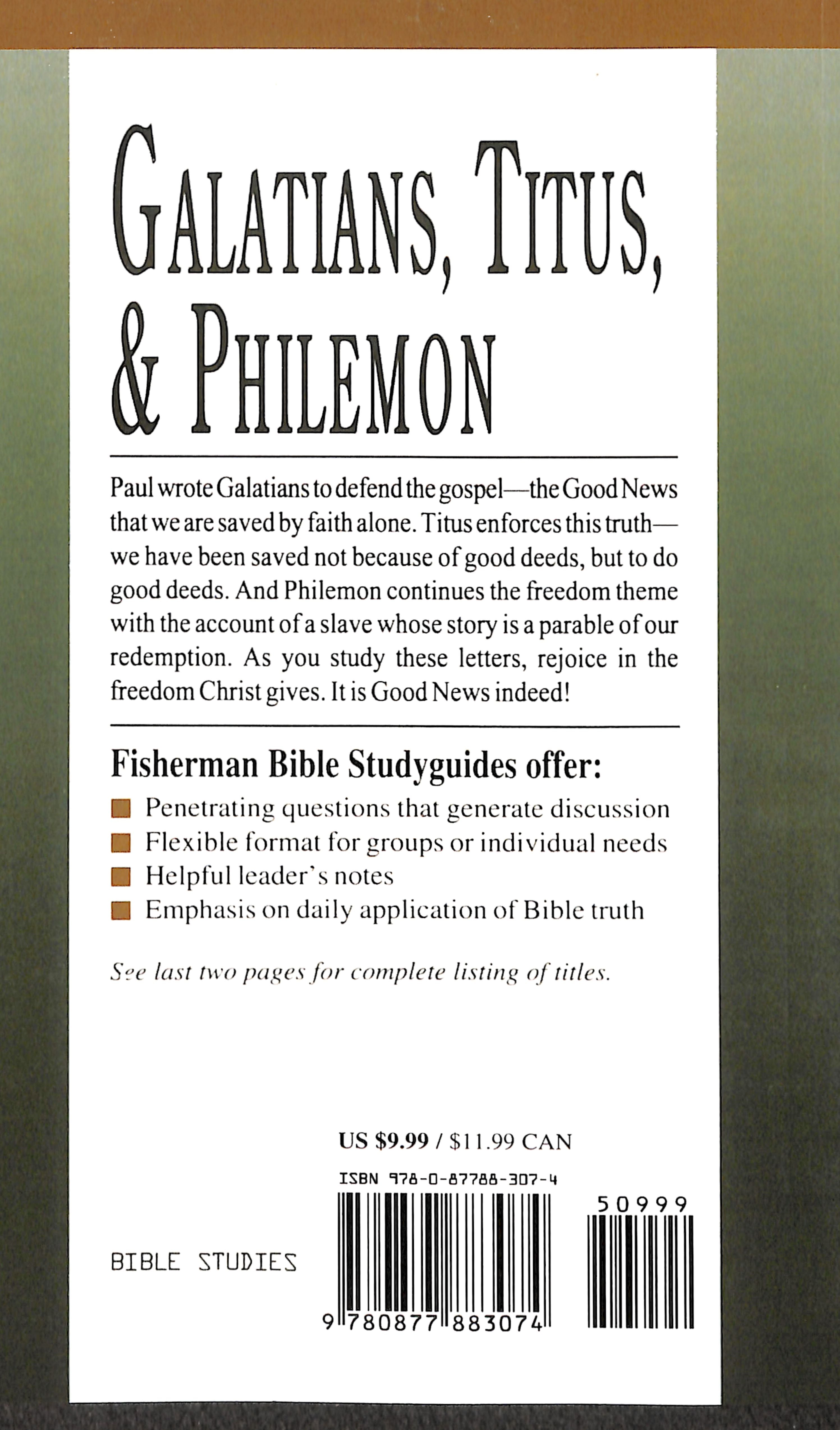Galatians, Titus, Philemon: Freedom in Christ (Fisherman Bible Studyguide Series)