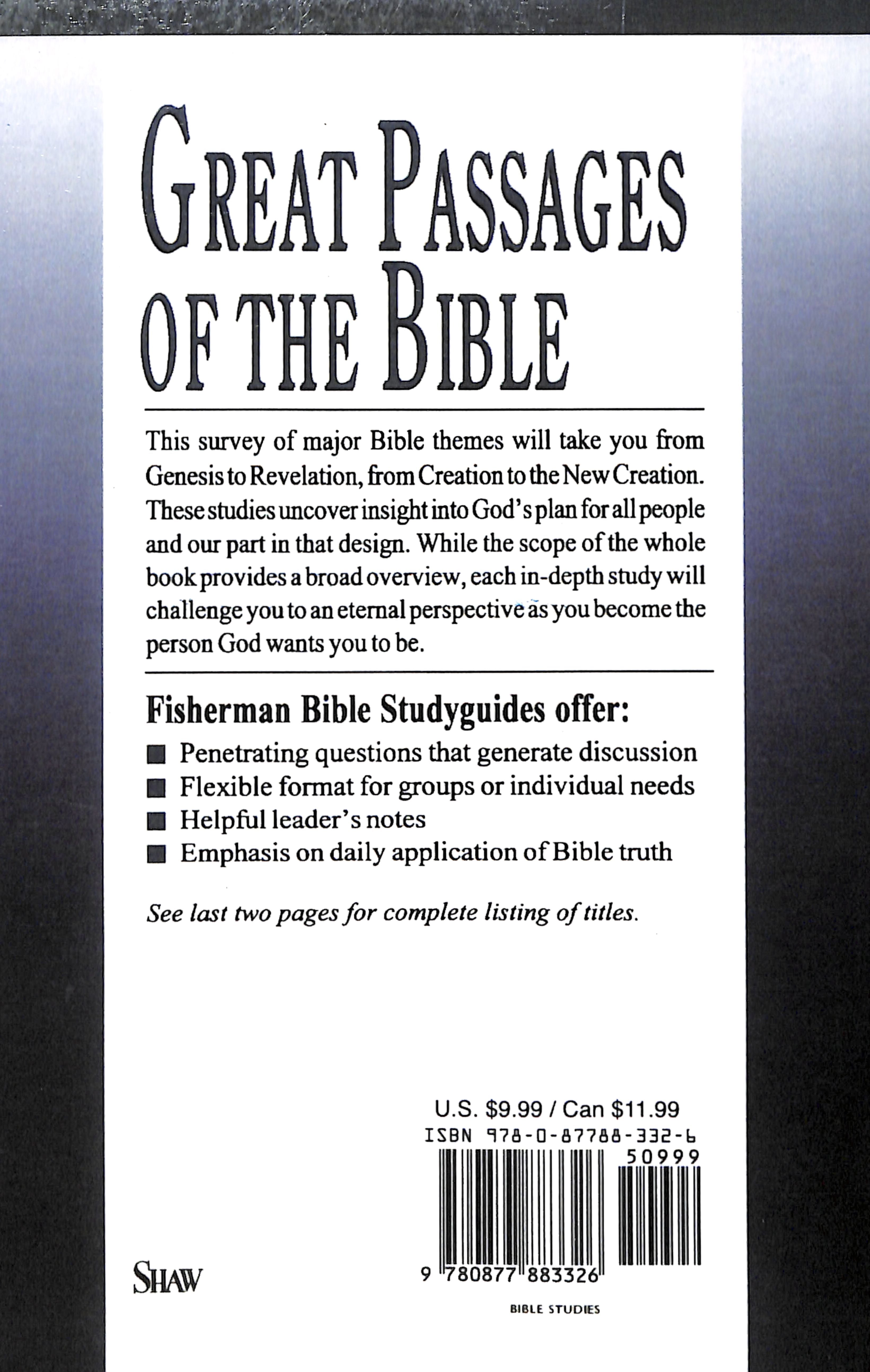 Great Passages of the Bible (Fisherman Bible Studyguide Series)