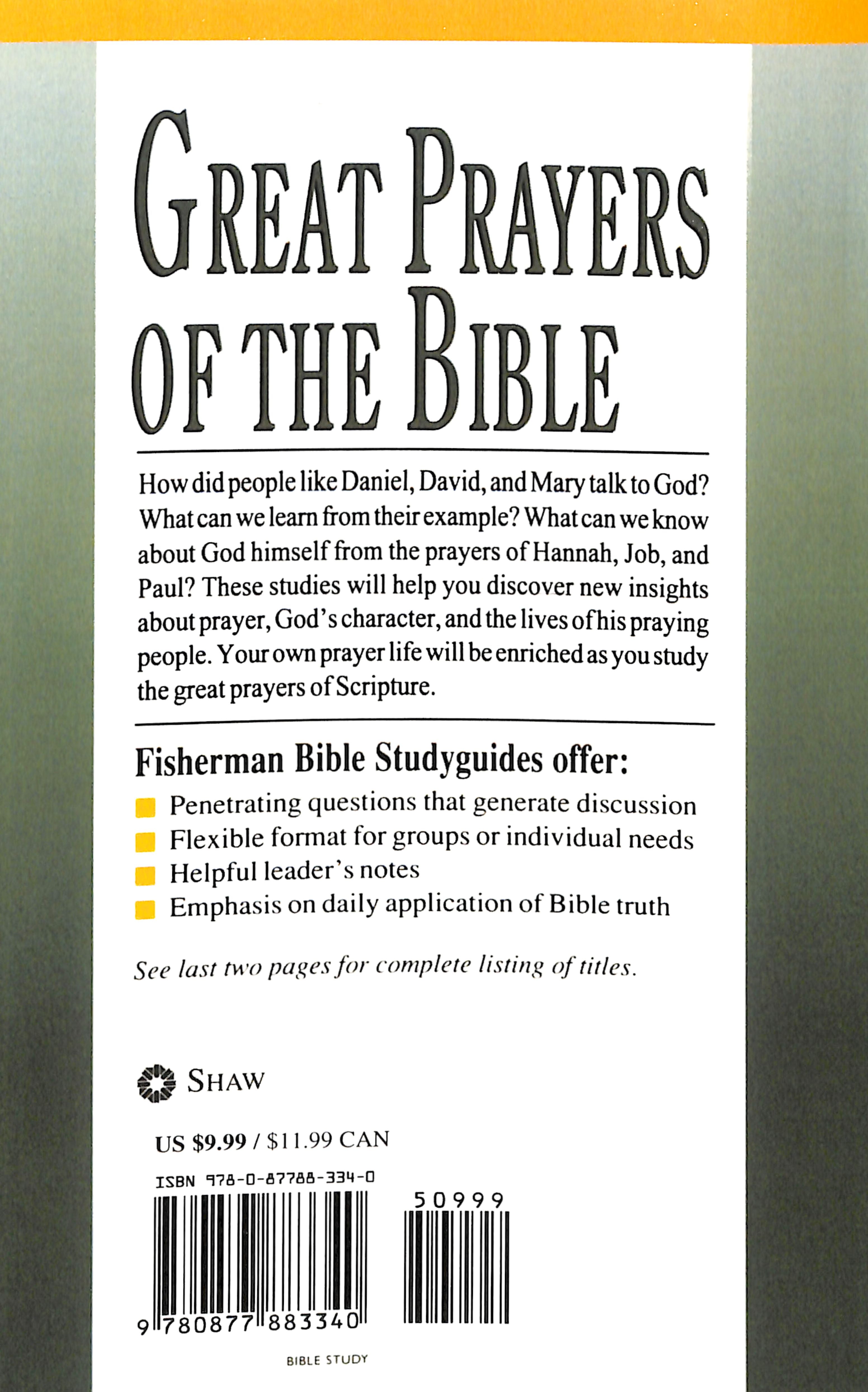 Great Prayers of Bible (Fisherman Bible Studyguide Series)