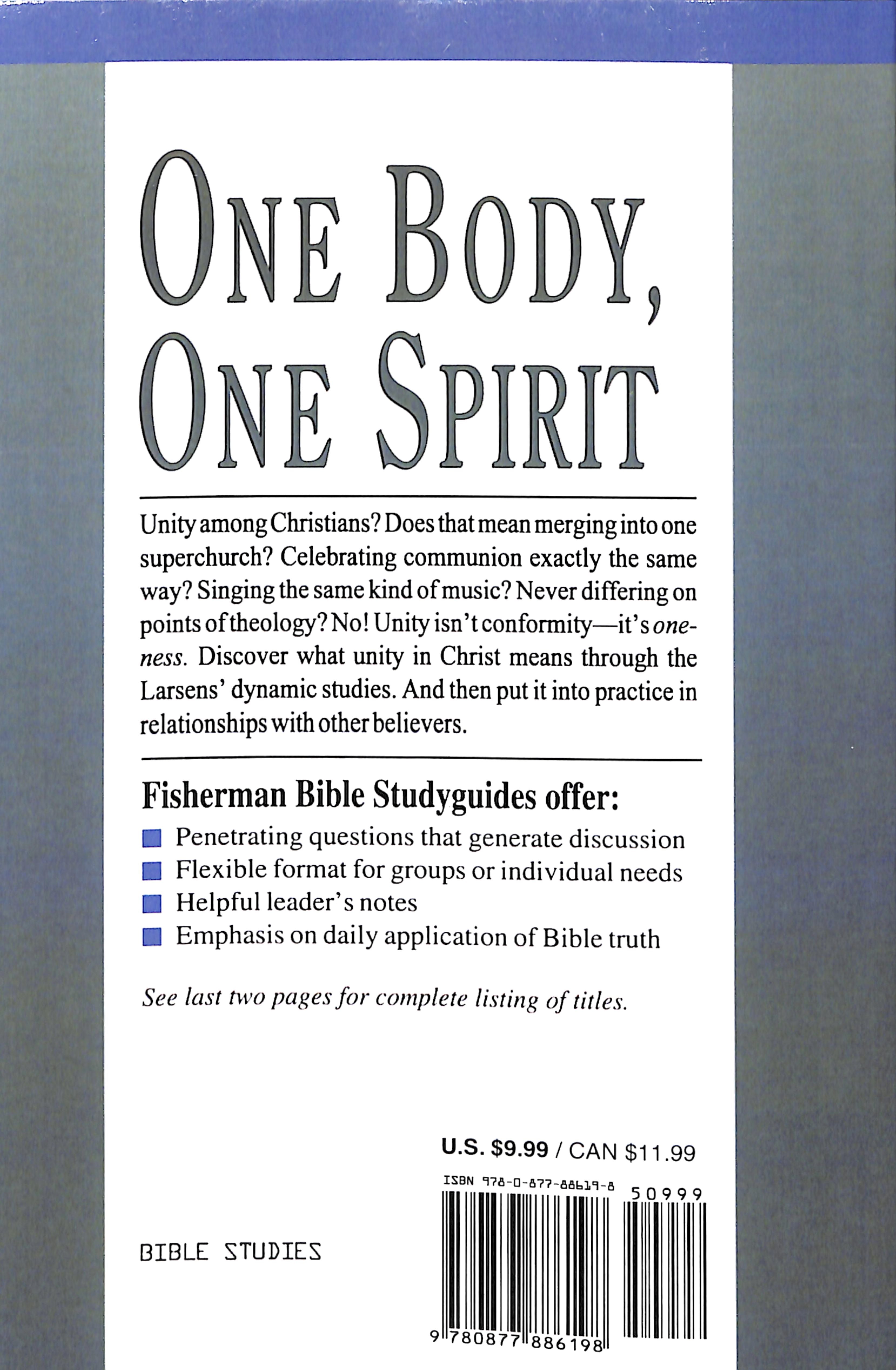One Body, One Spirit: Building Relationships in the Church (Fisherman Bible Studyguide Series)