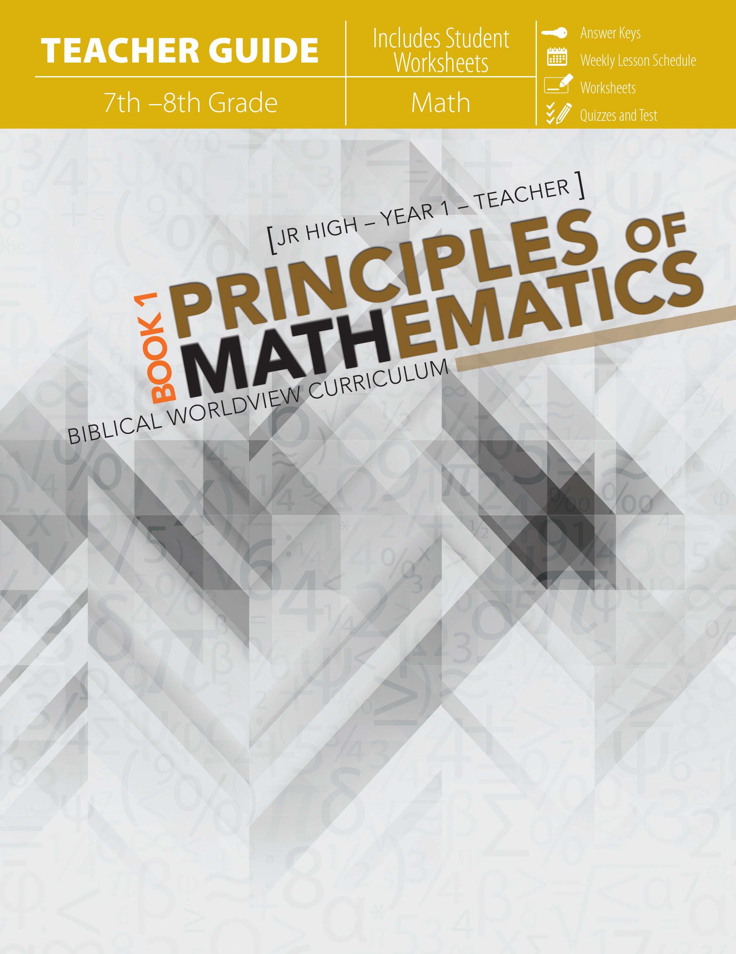 Principles of Mathematics Book 1 (Teachers Guide)