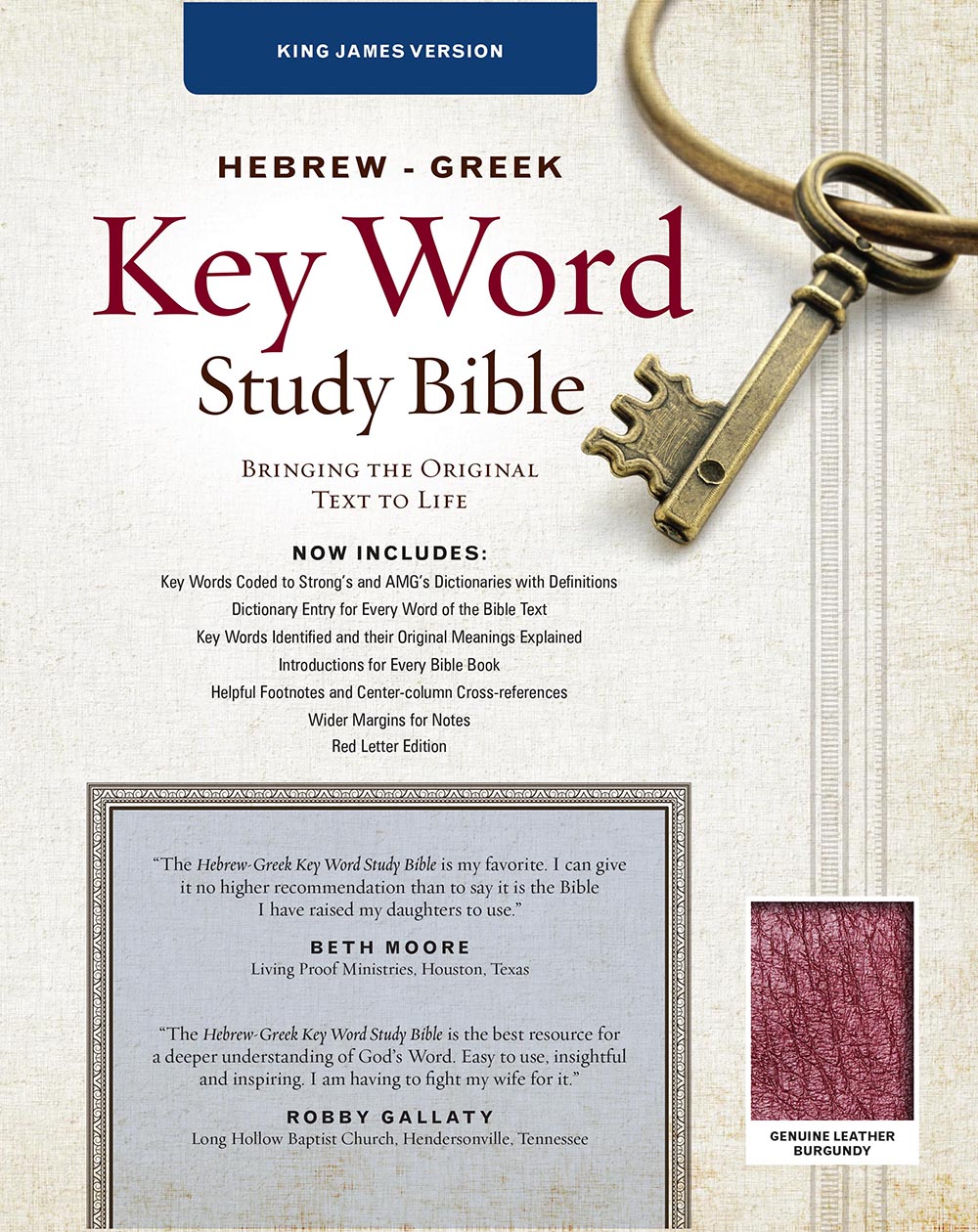KJV Hebrew-Greek Key Word Study Bible Burgundy (New Edition)