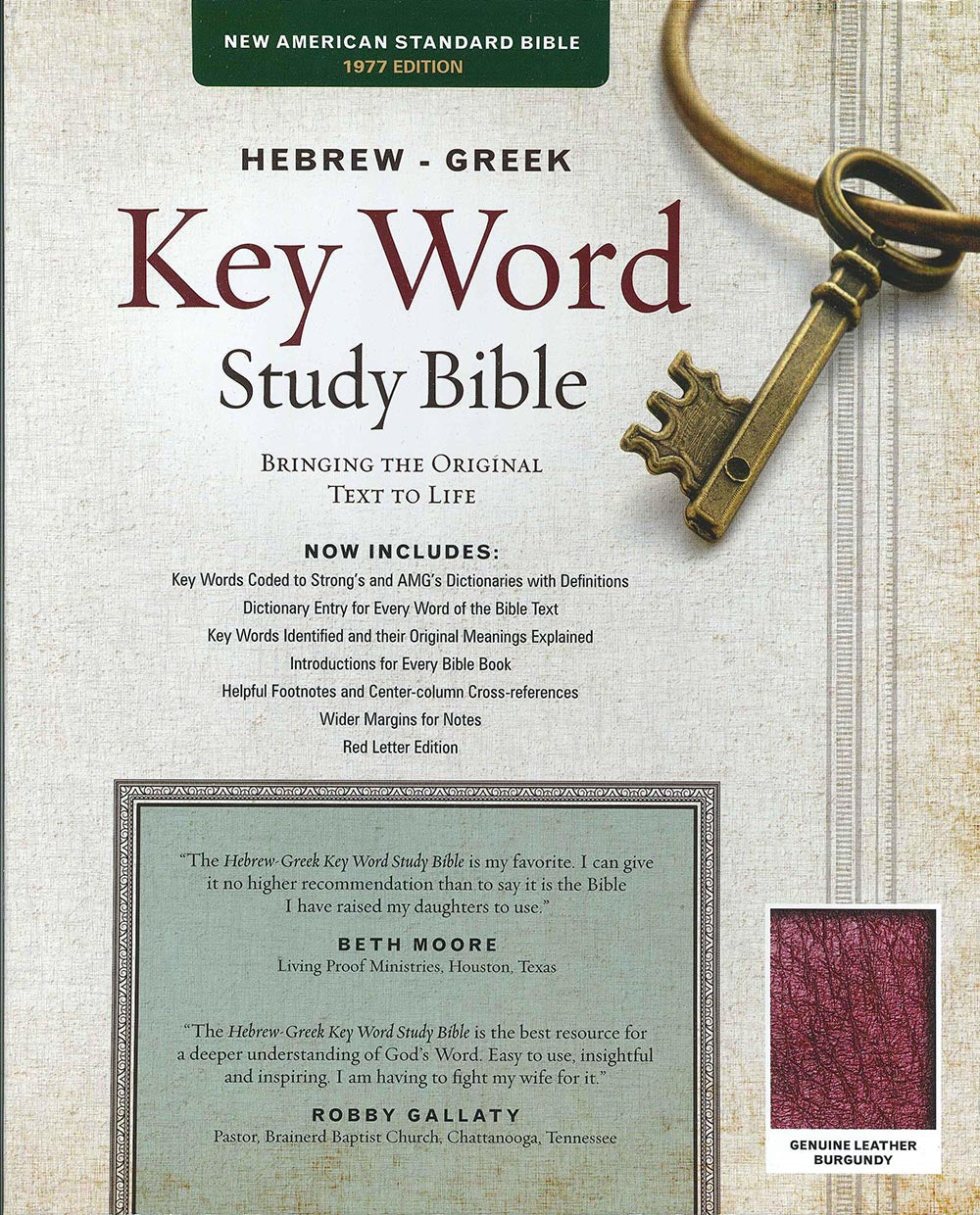 NASB Hebrew-Greek Key Word Study Bible Burgundy (New Edition)