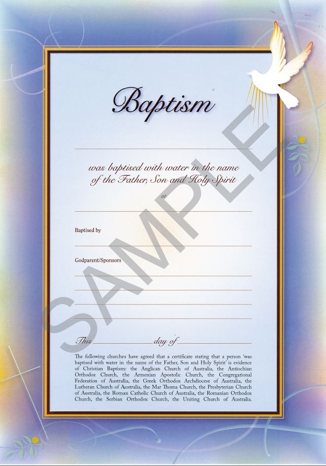 Certificate: Baptism (10 Pack)
