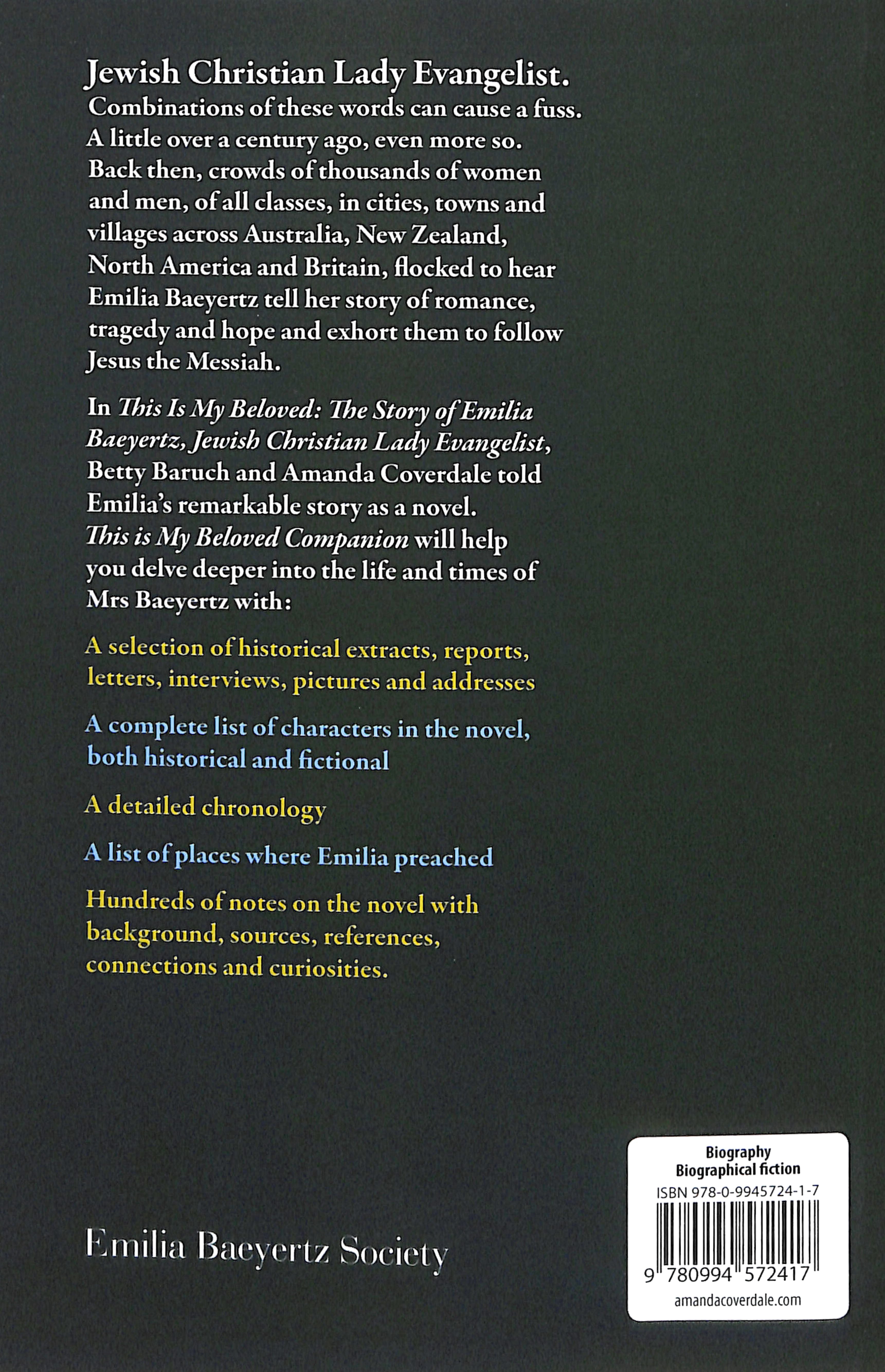 This is My Beloved Companion: For Readers of This is My Beloved, the Story of Emilia Baeyertz