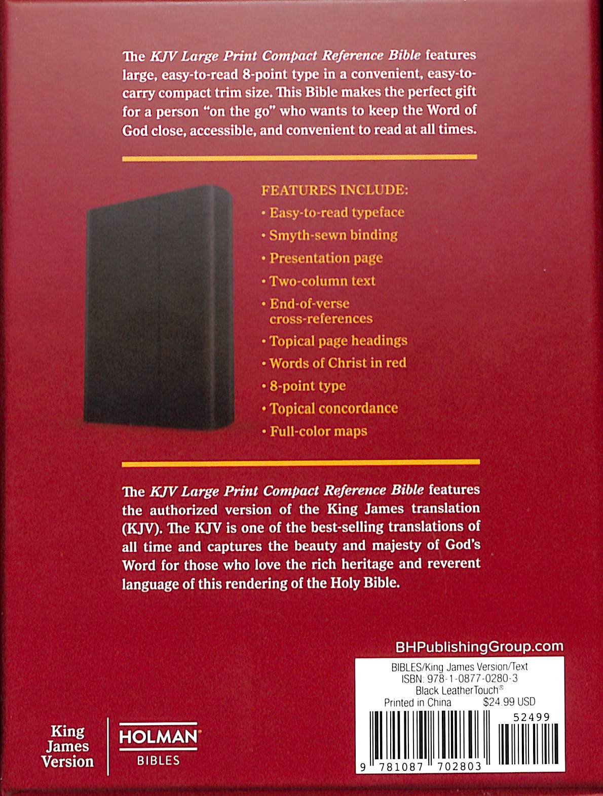KJV Large Print Compact Reference Bible Black With Magnetic Flap (Red Letter Edition)