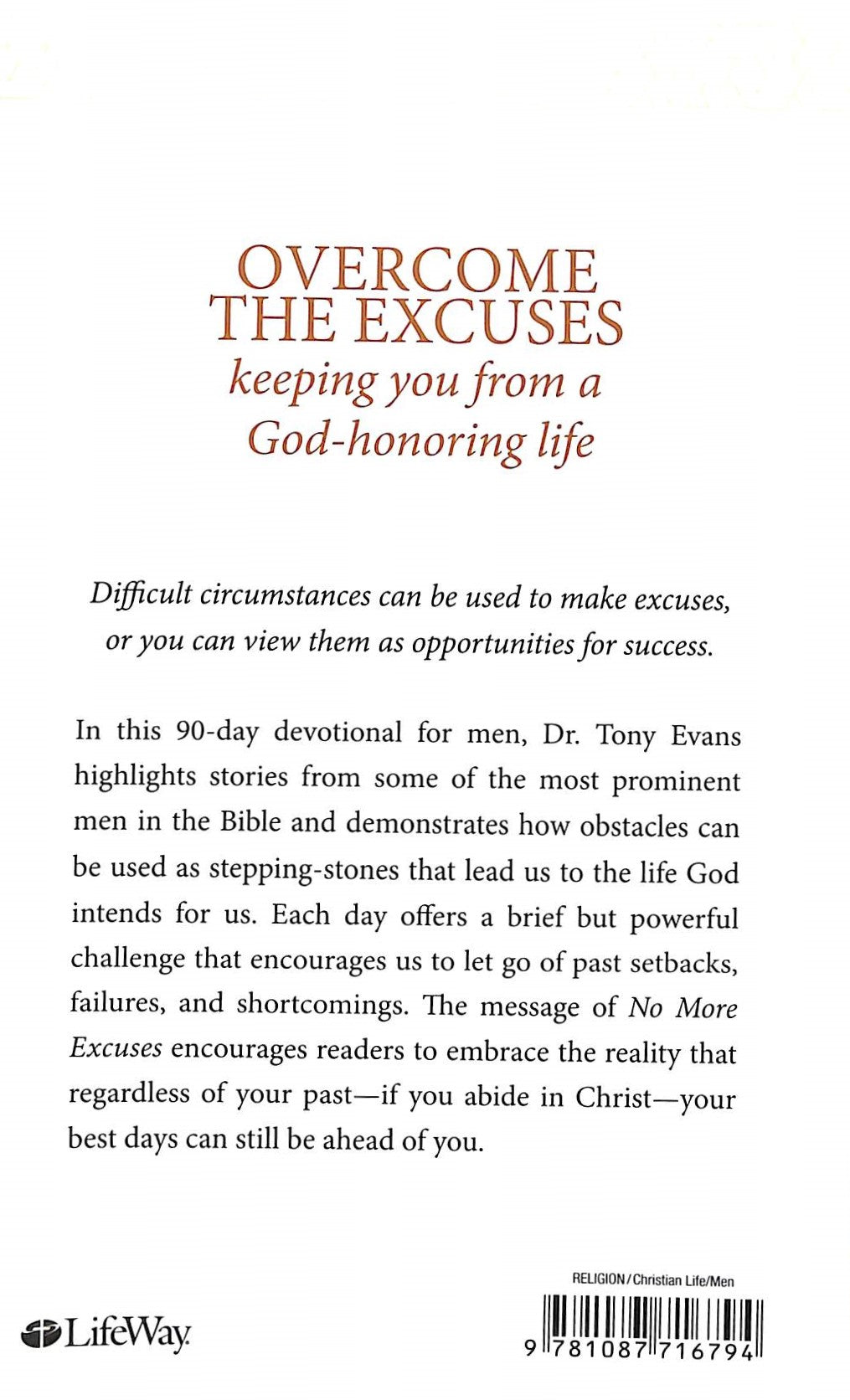No More Excuses: A 90-Day Devotional For Men