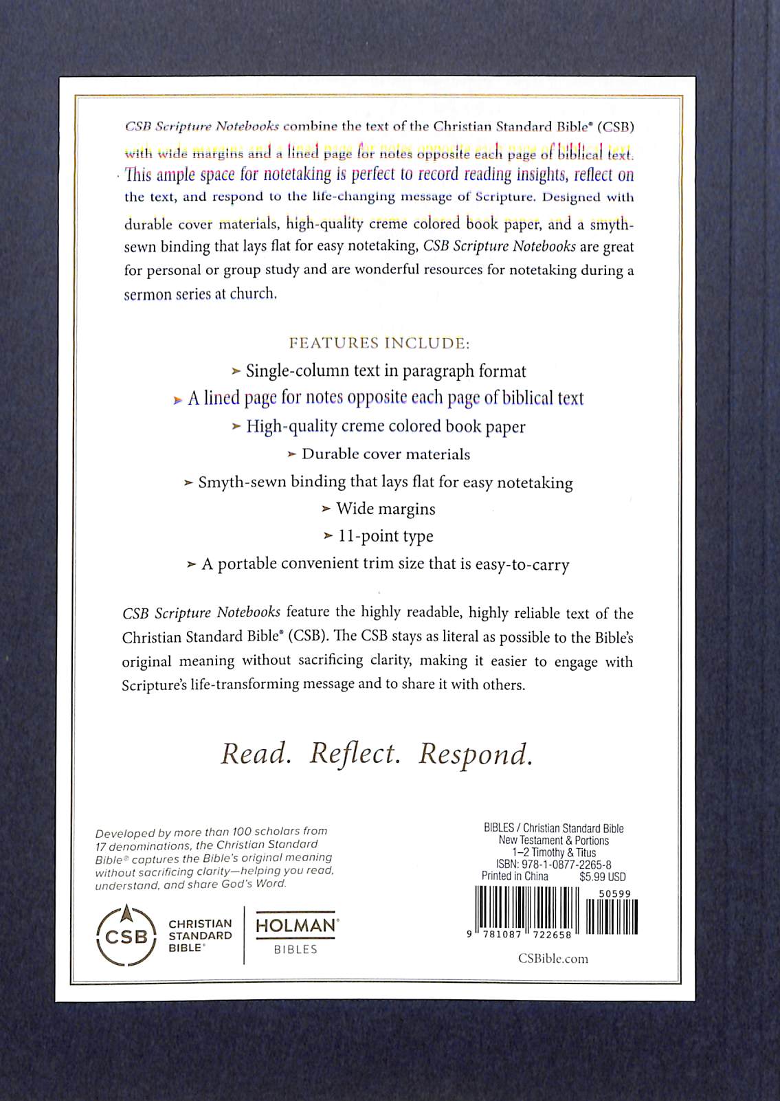 CSB Scripture Notebook 1-2 Timothy and Titus