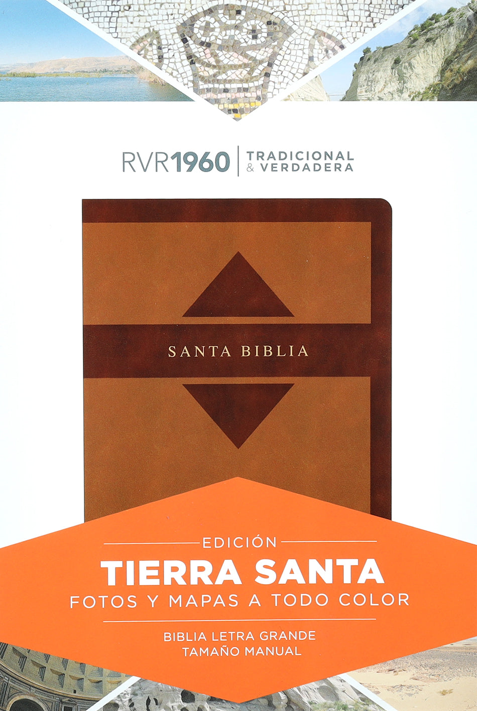 Rvr 1960 Hand Size Giant Print Spanish Bible With Holy Land Images Brown (Red Letter Edition)