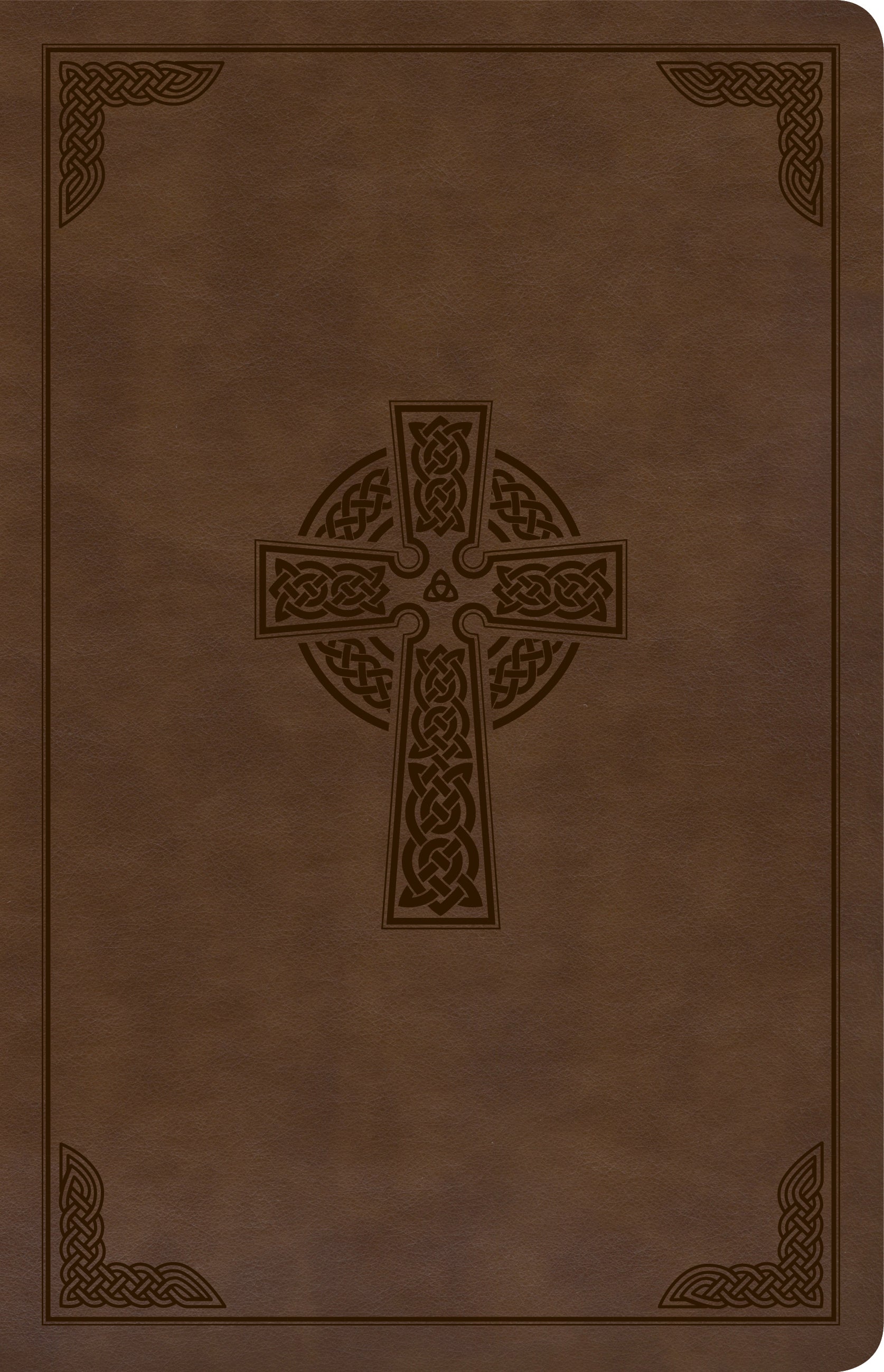 CSB Large Print Personal Size Reference Bible Indexed Brown Celtic Cross (Red Letter Edition)