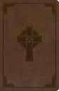 CSB Large Print Personal Size Reference Bible Indexed Brown Celtic Cross (Red Letter Edition)