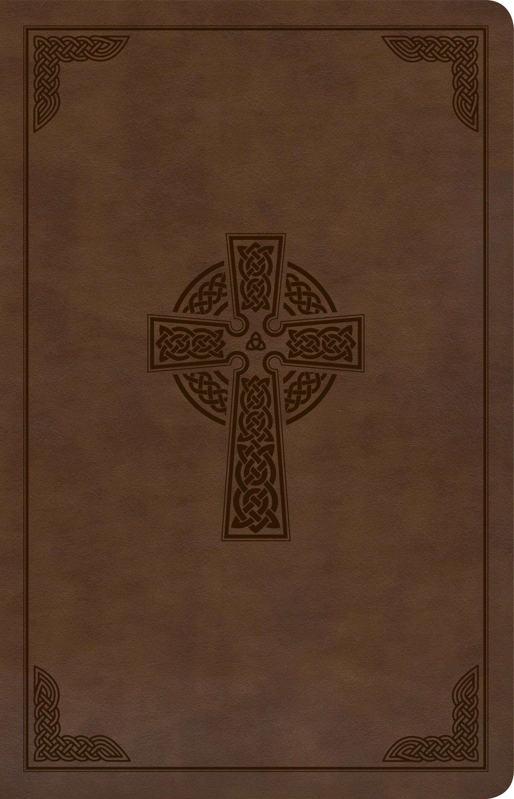 KJV Large Print Personal Size Reference Bible Brown Celtic Cross Indexed (Red Letter Edition)