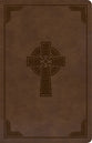 KJV Large Print Personal Size Reference Bible Brown Celtic Cross Indexed (Red Letter Edition)