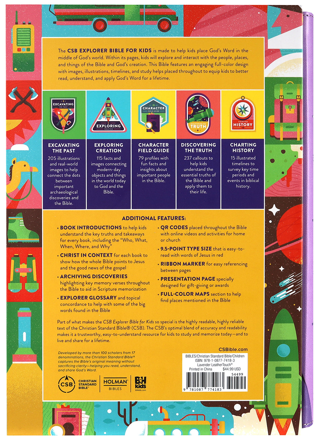 CSB Explorer Bible For Kids Lavender Compass