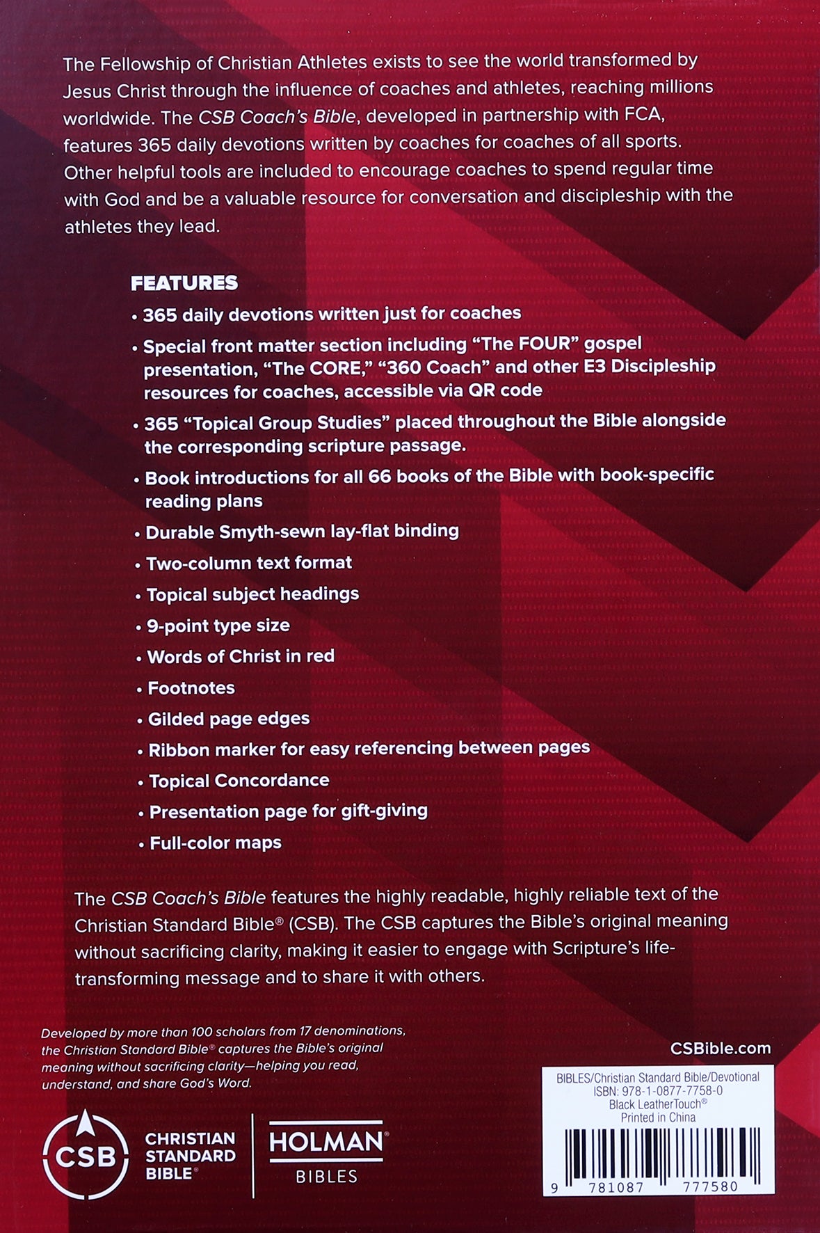 CSB Coach's Bible (Red Letter Edition)