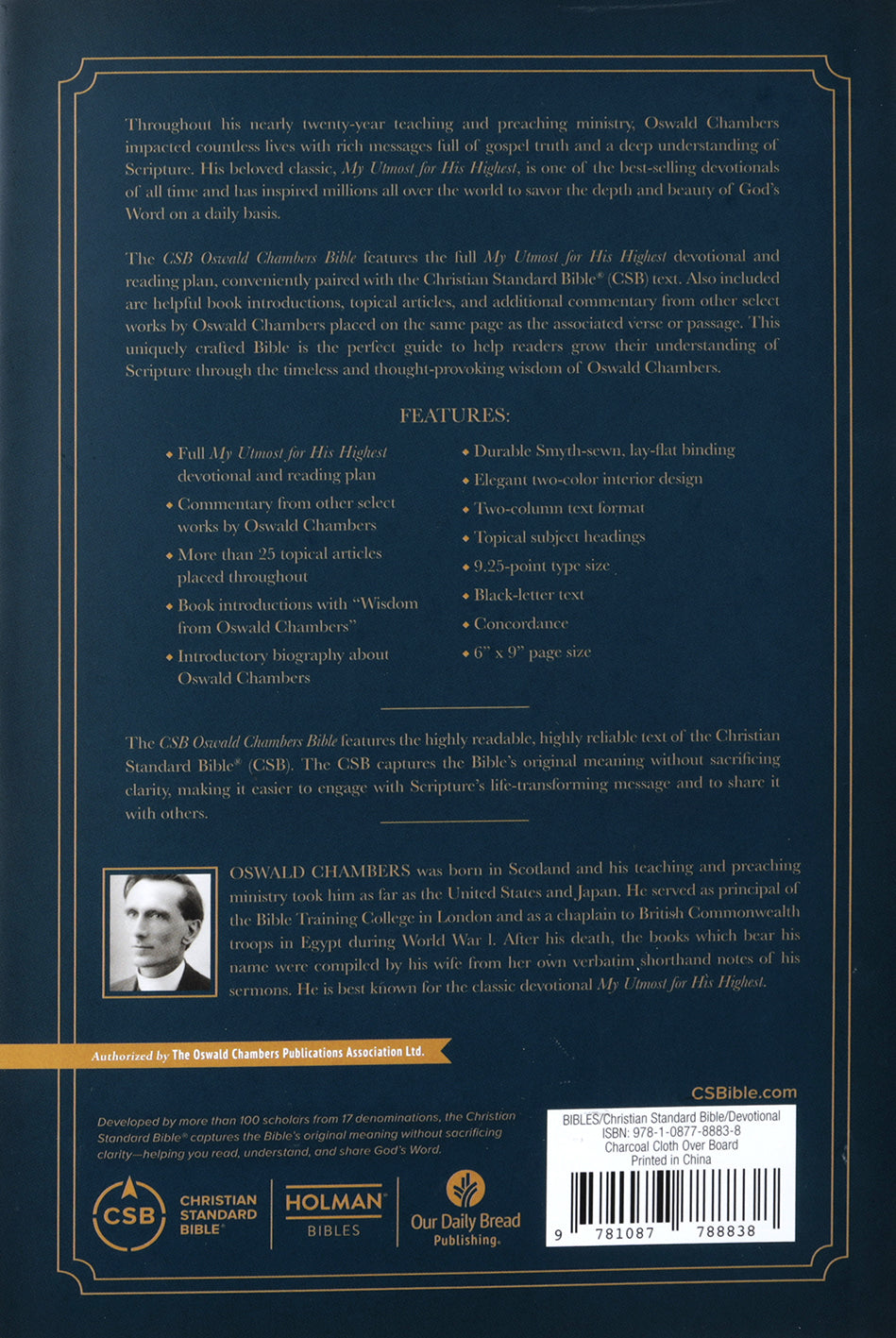 CSB Oswald Chambers Bible (Black Letter Edition)
