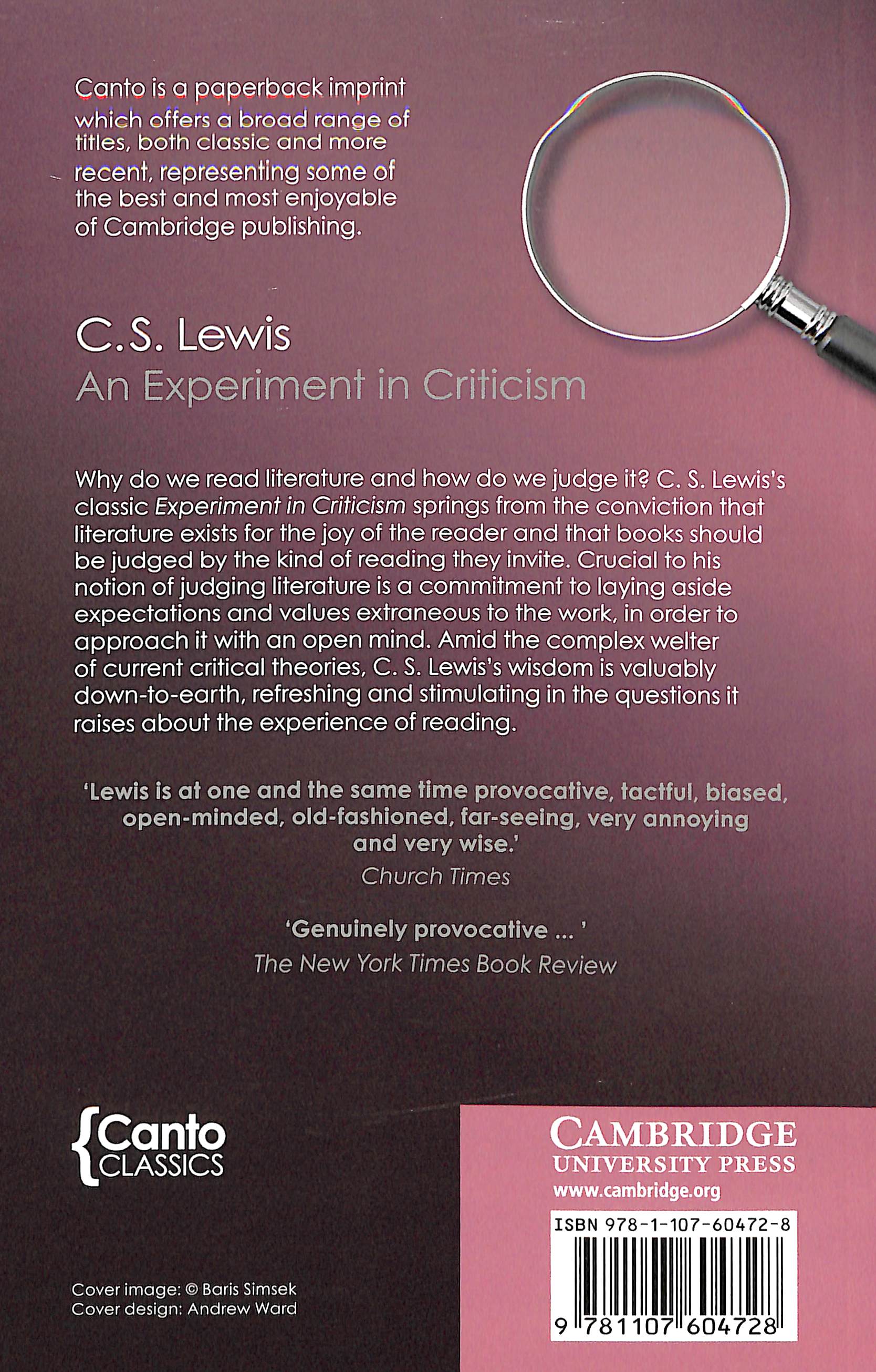 An Experiment in Criticism (Canto Classics Series)