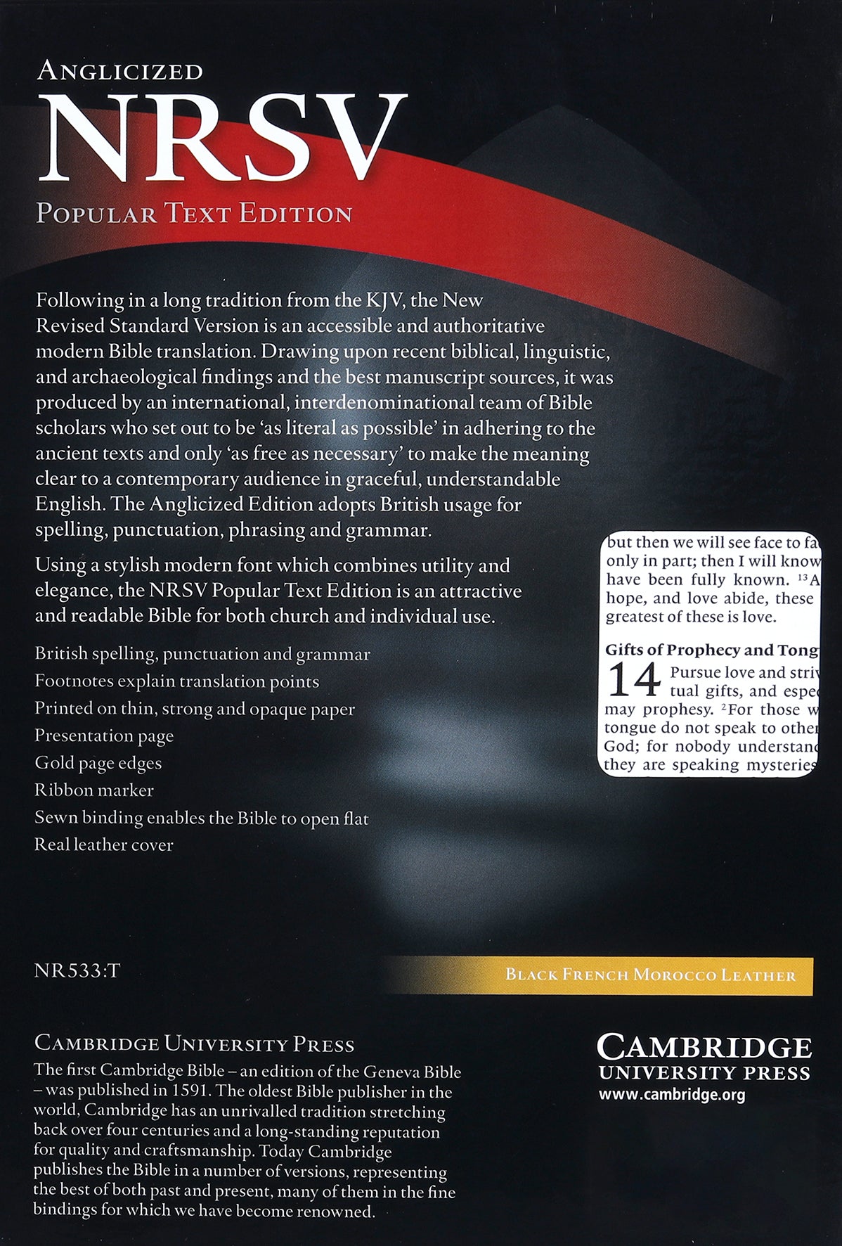 NRSV Popular Text Anglicised Edition Black