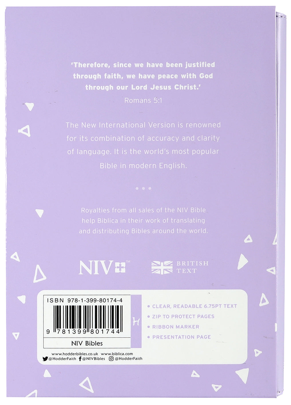 NIV Pocket Bible Lilac Soft-Tone With Zip British Edition