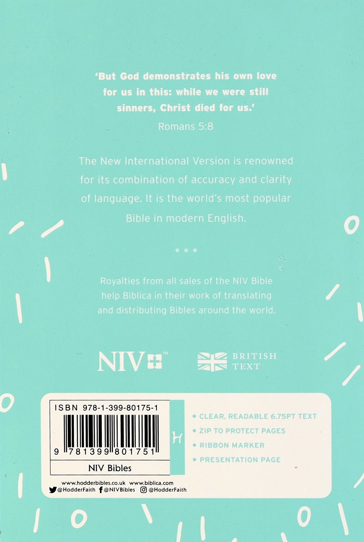 NIV Pocket Bible Mint Soft-Tone With Zip British Edition