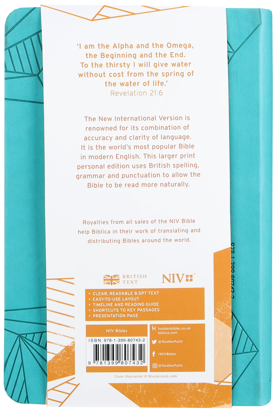 NIV Larger Print Personal Bible Gift Edition Teal (British Spelling)