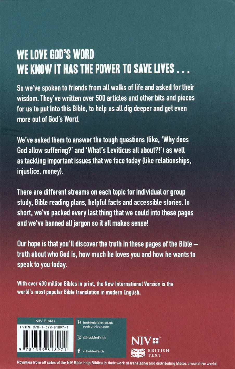 NIV Youth Bible (Anglicised Text)