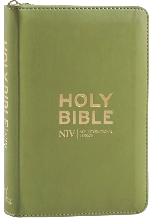 NIV Pocket Bible with Gold Zip Olive